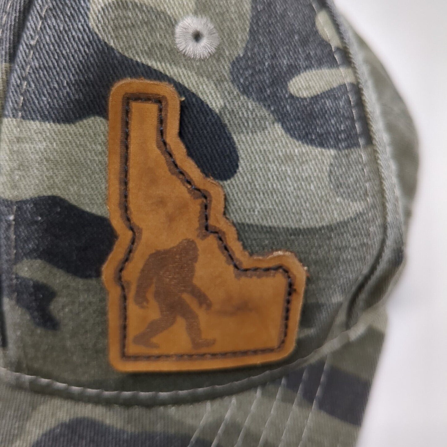 Idaho Leather Patch Snapback Hat Camo One Size Arcadian Outfitters