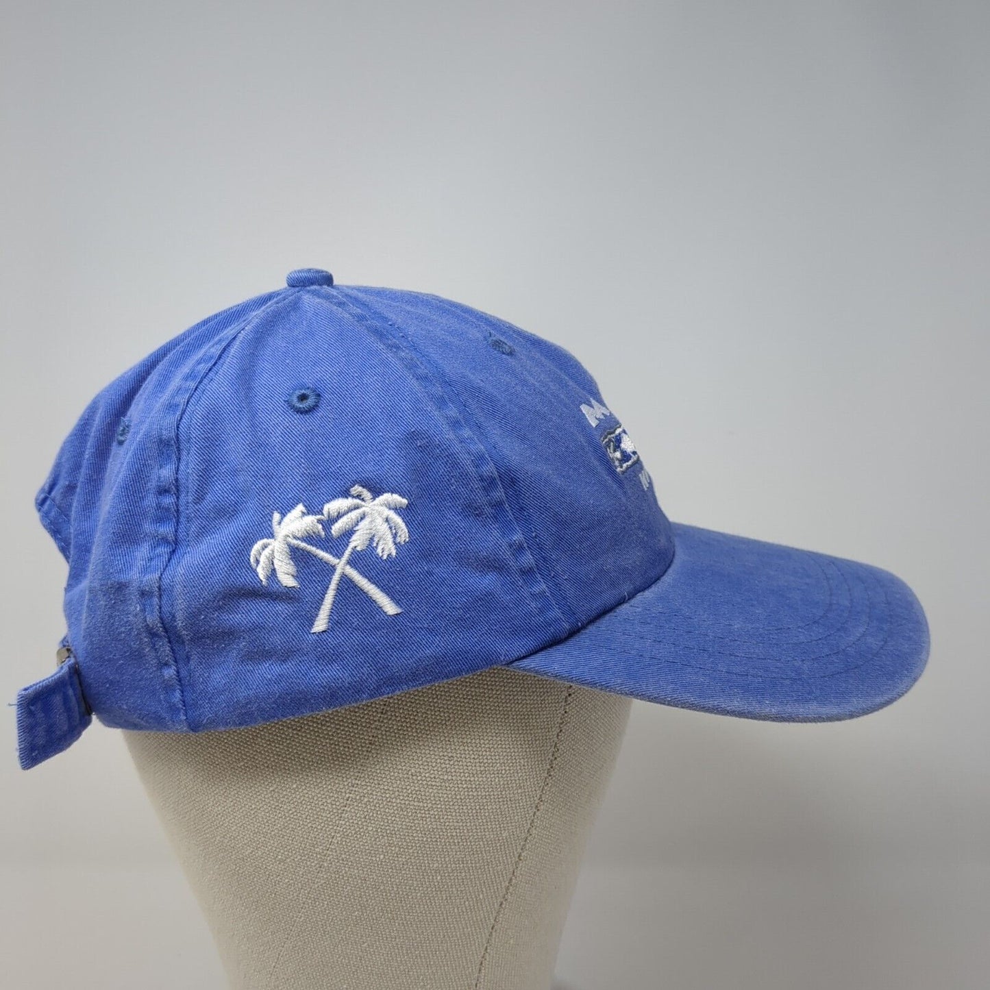 Maui Hawaii Slideback Hat Blue One Size Embroidered Palm Tree Ahead