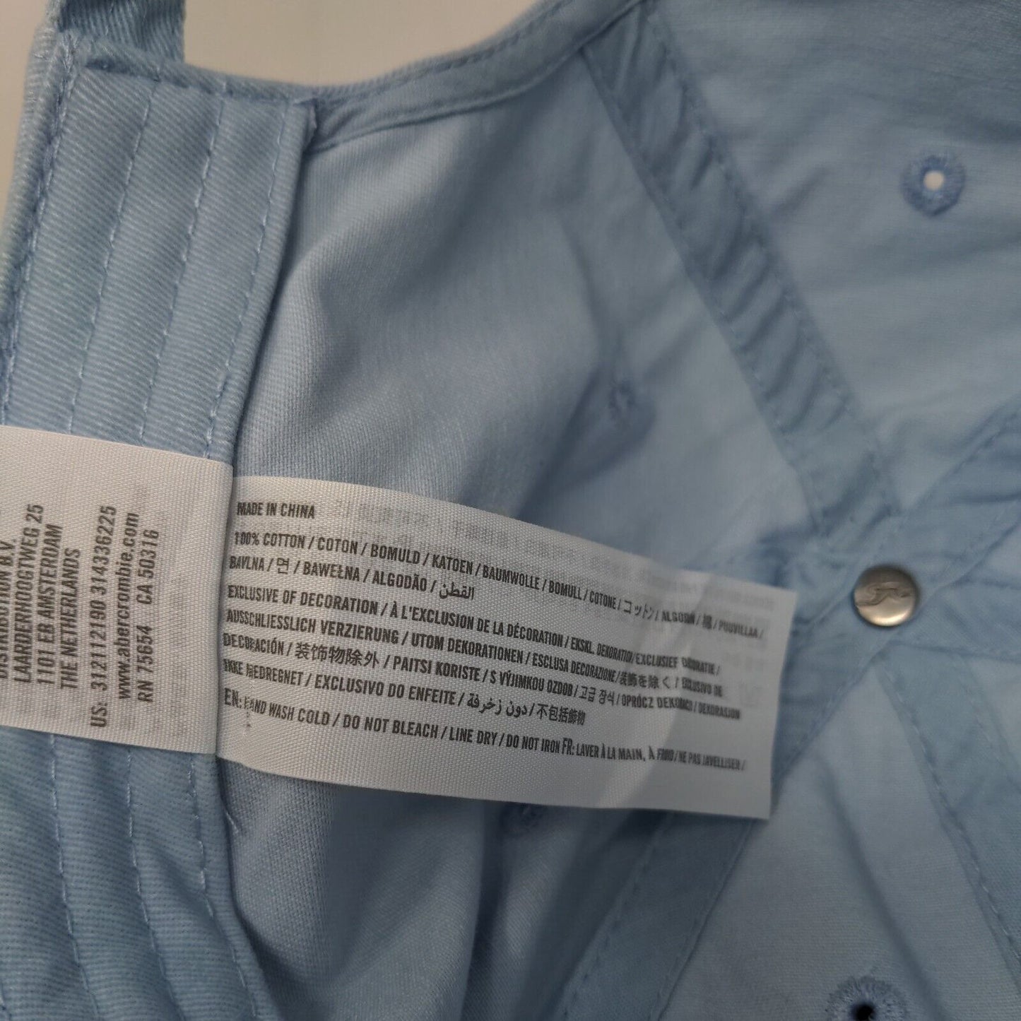 Hollister Slideback Hat Blue One Size Adjustable Embroidered 6 Panel