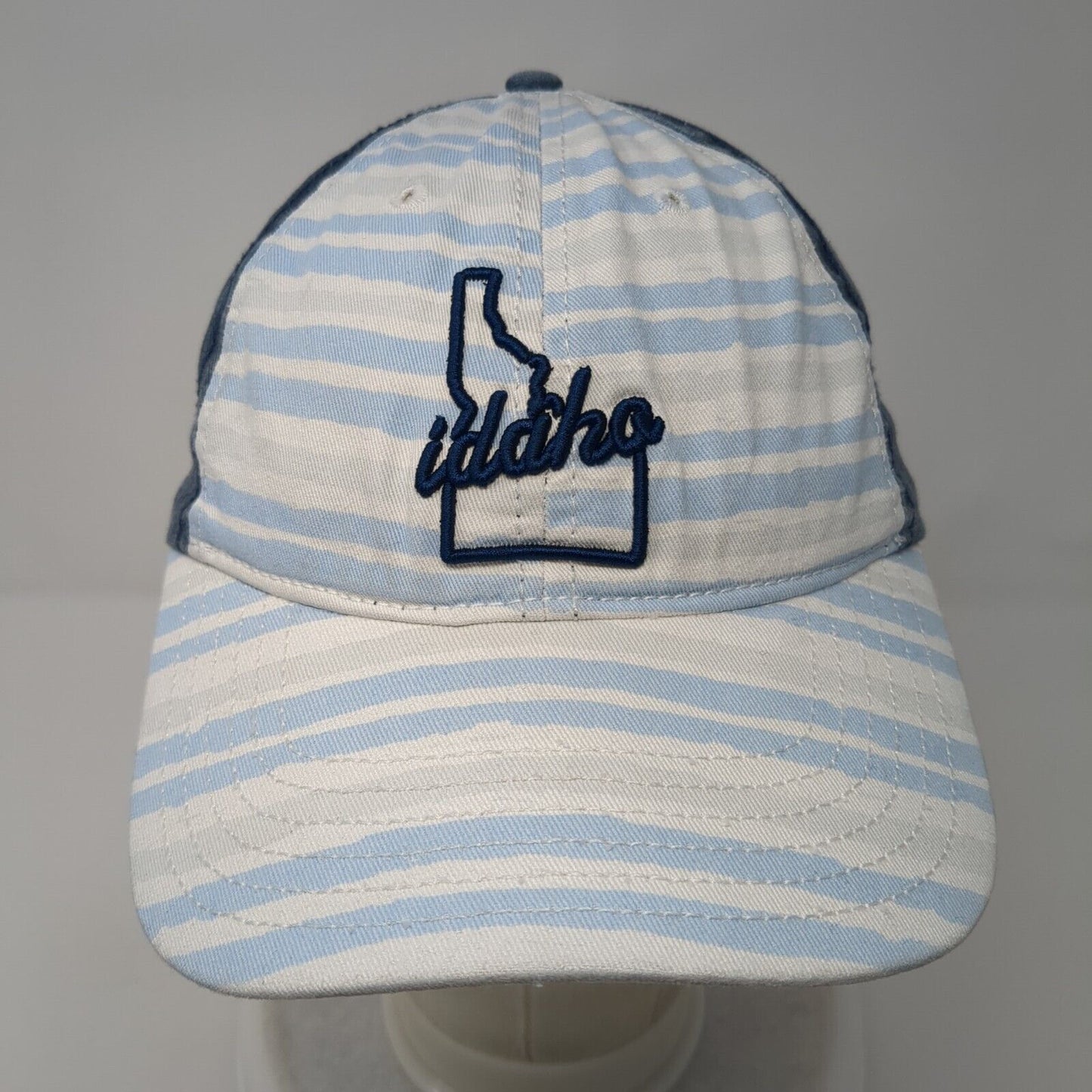 Idaho Slideback Hat Blue One Size Adjustable Embroidered Striped Home Free