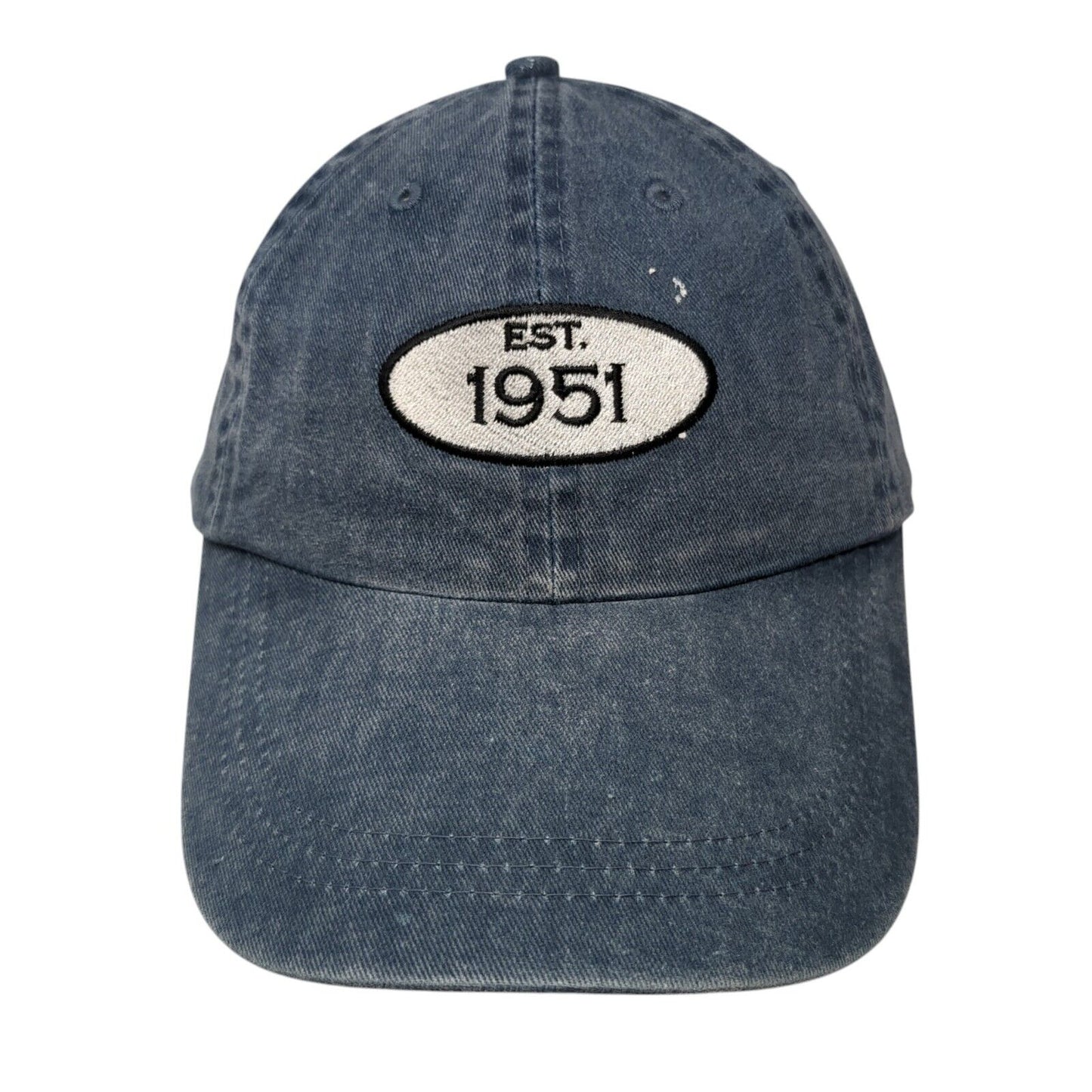 Est 1951 Slideback Hat Blue One Size Adjustable Embroidered Denim Cotton