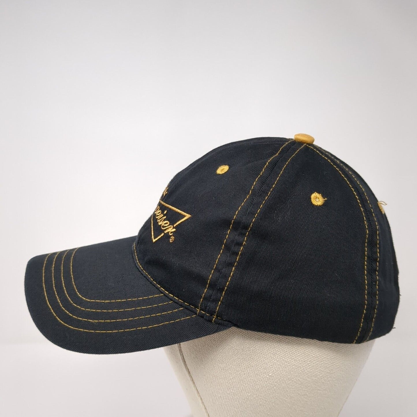 Budweiser Strapback Hat Black One Size Adjustable Embroidered 6 Panel Cotton