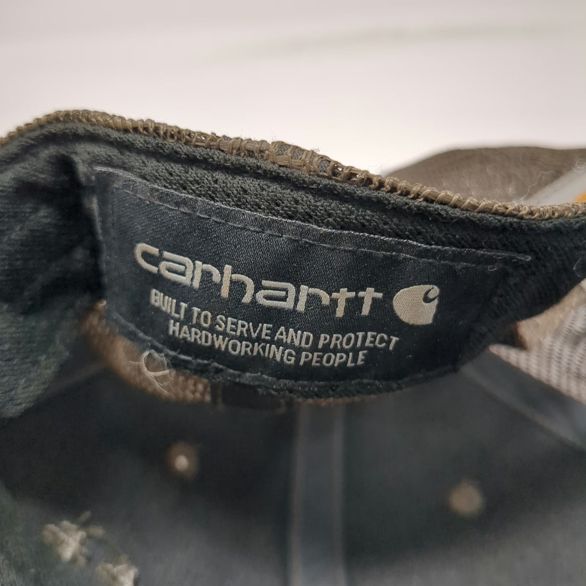 Carhartt Trucker Hat Green One Size Mesh Back Snapback Embroidered Logo Workwear