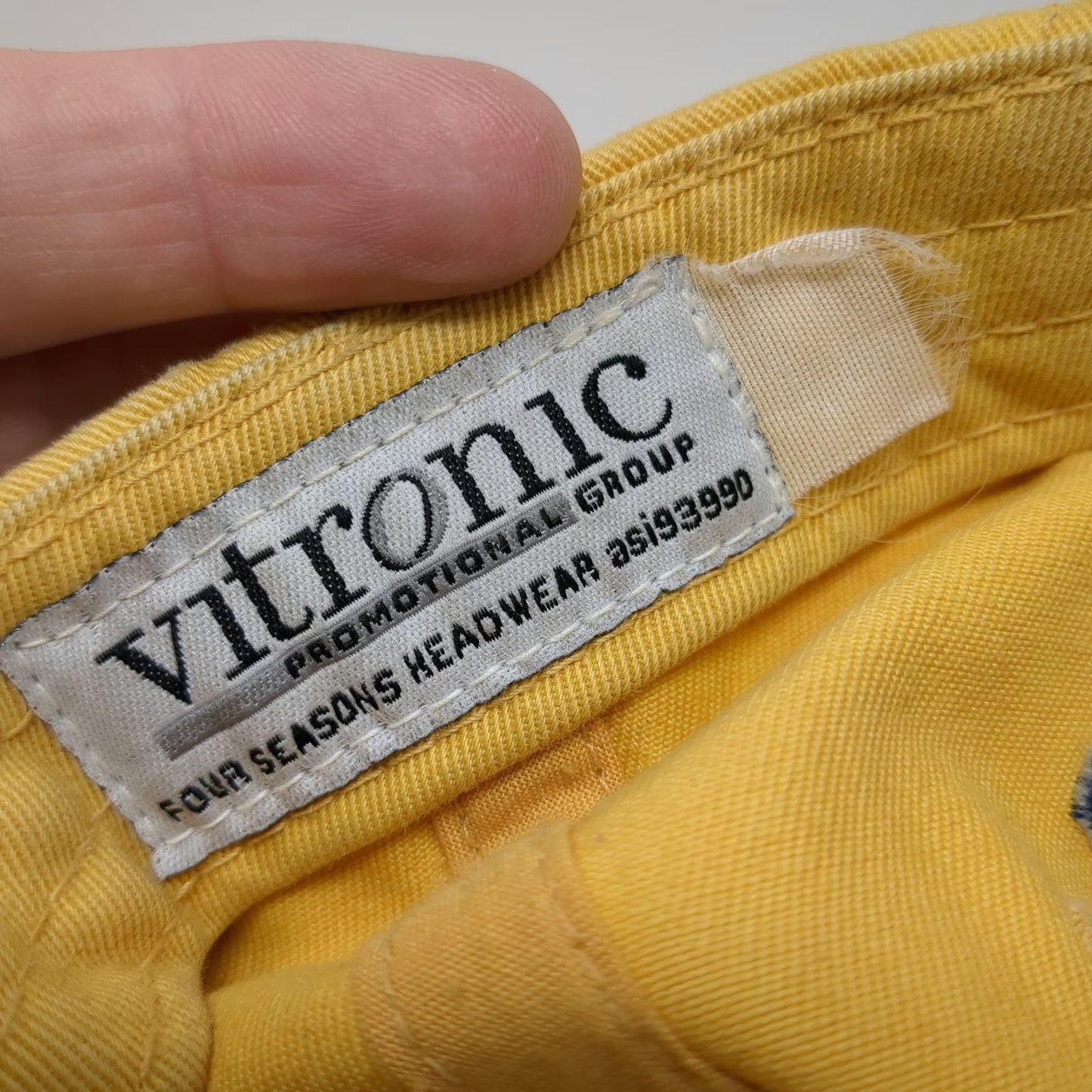 Vitronic Eaton Vance Yellow One Size Baseball Cap Slideback Hat Logo Brim Text