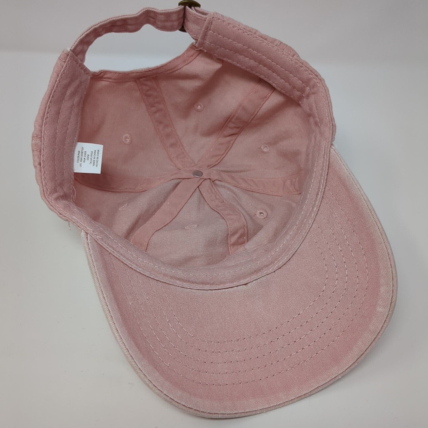 Unbranded Slideback Hat Pink One Size Adjustable Vented Holes 6 Panel Blank