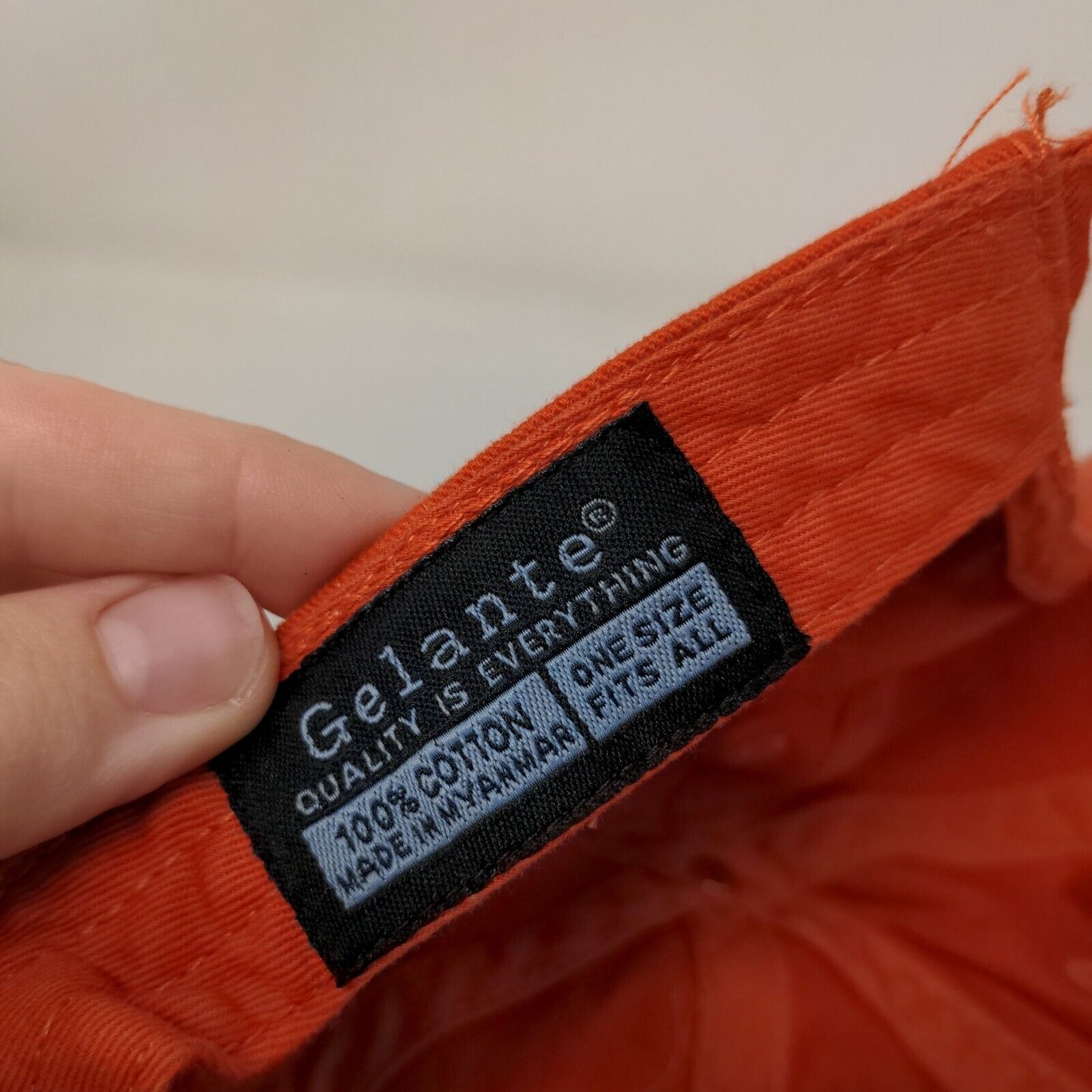 Oh Boy Slideback Hat Orange OSFA Adjustable Vented Holes 6 Panel Blank Gelante
