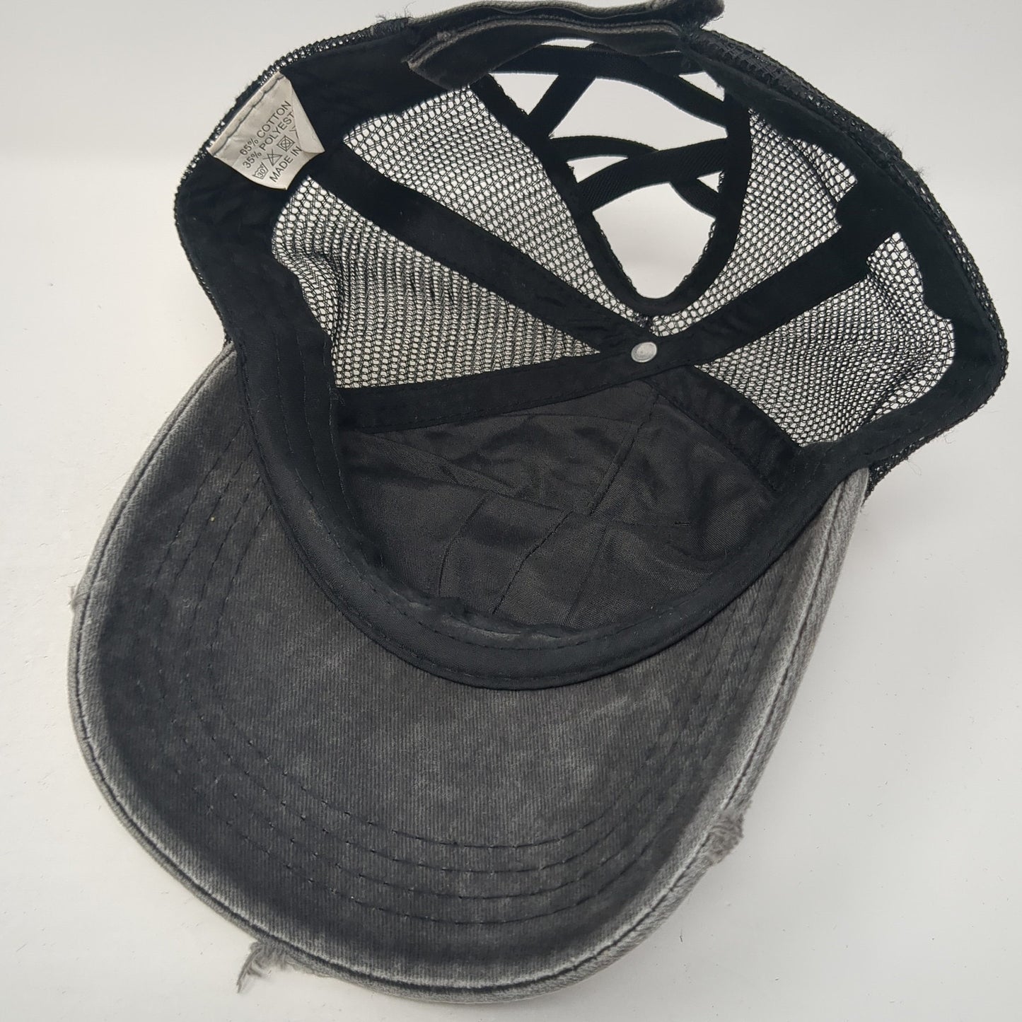 Bass Babes Strapback Trucker Hat Gray One Size Mesh Back Ponytail
