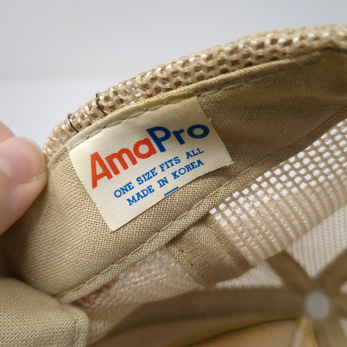 AmaPro Trucker Hat Beige One Size Scholzen Products Wholesale Elk Snapback Mesh