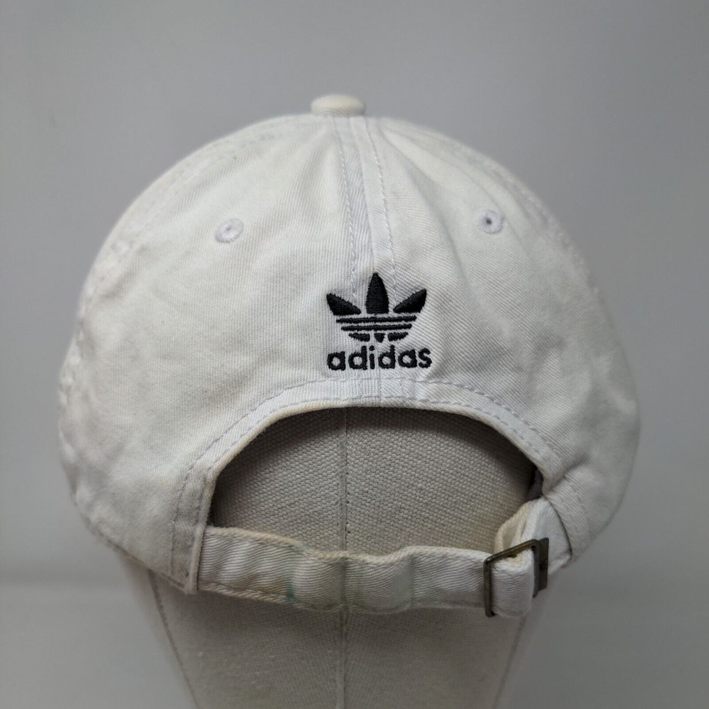 Adidas Slideback Hat White OSFM Adjustable Embroidered Vented Holes 6 Panel