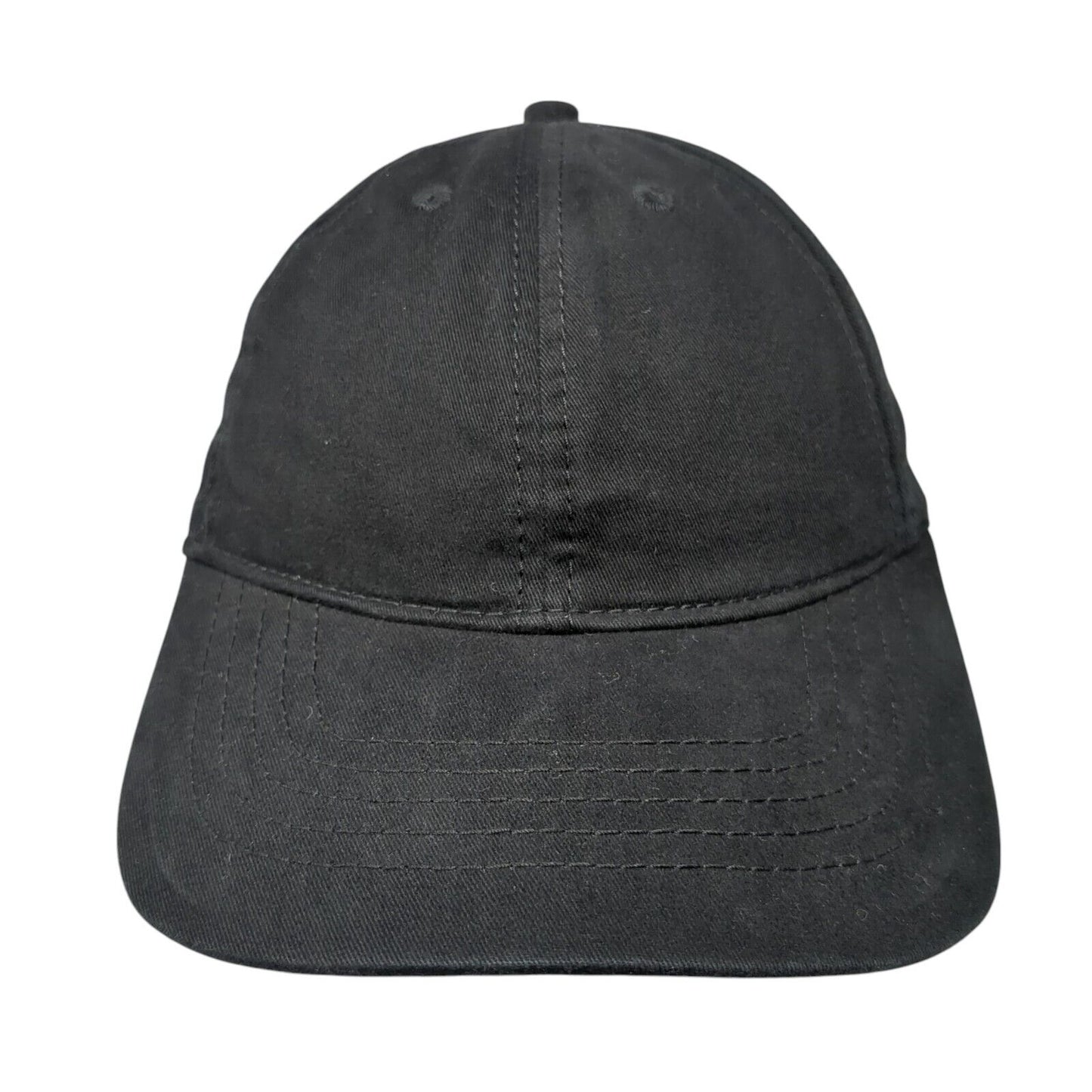 Unbranded Slideback Hat Black One Size Adjustable Vented Holes 6 Panel Blank