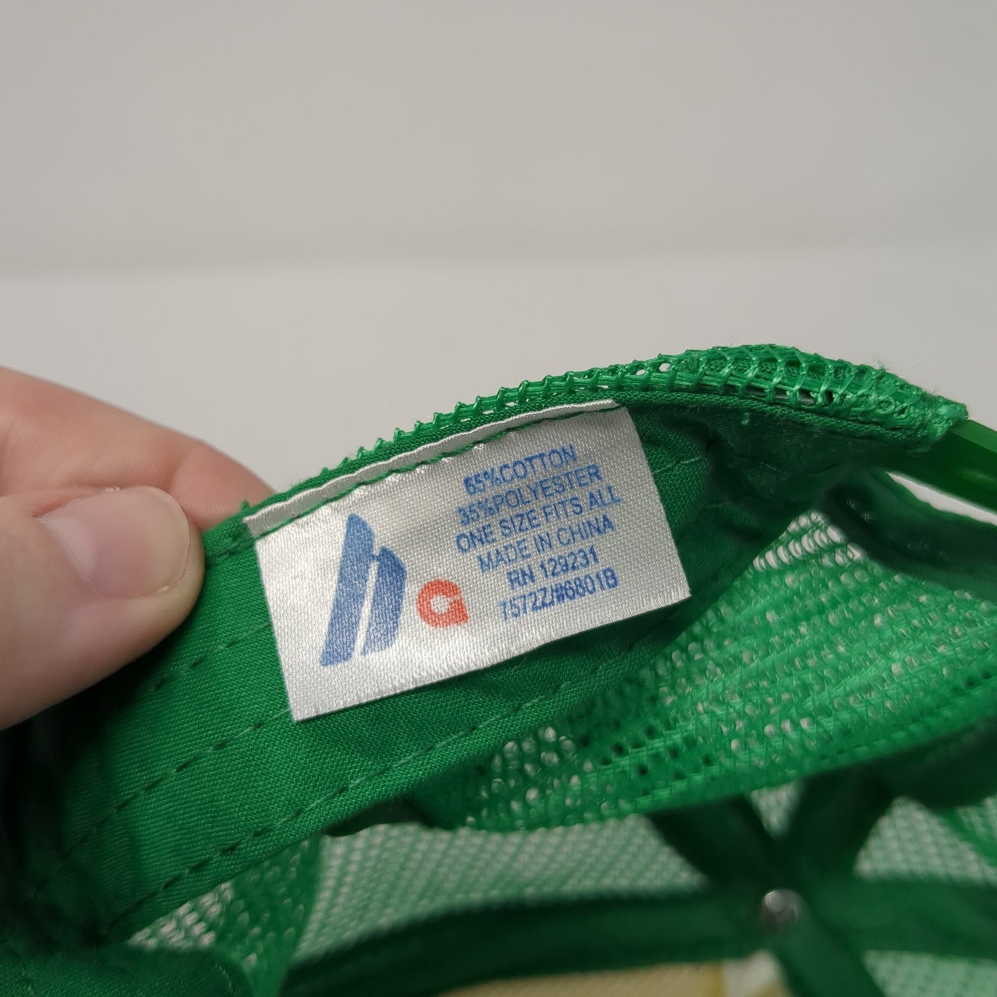 Letter M Snapback Mesh Back Trucker Hat Green One Size Embroidered Logo
