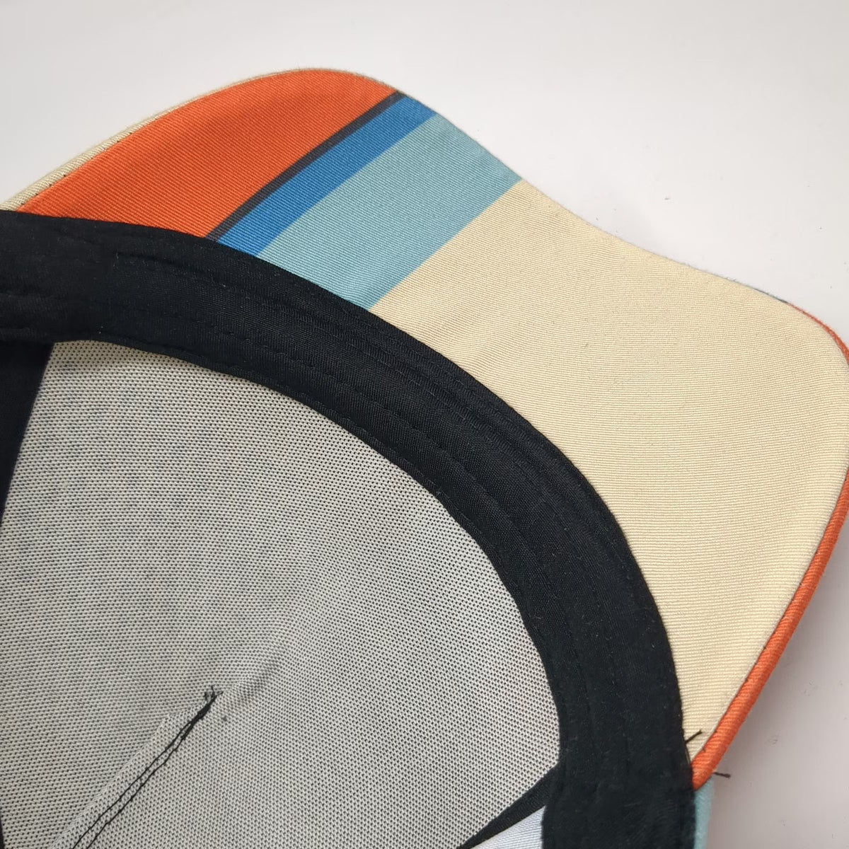5 Panel Hat Beige Blue Orange Black One Size Abstract Pattern Dots Stripes