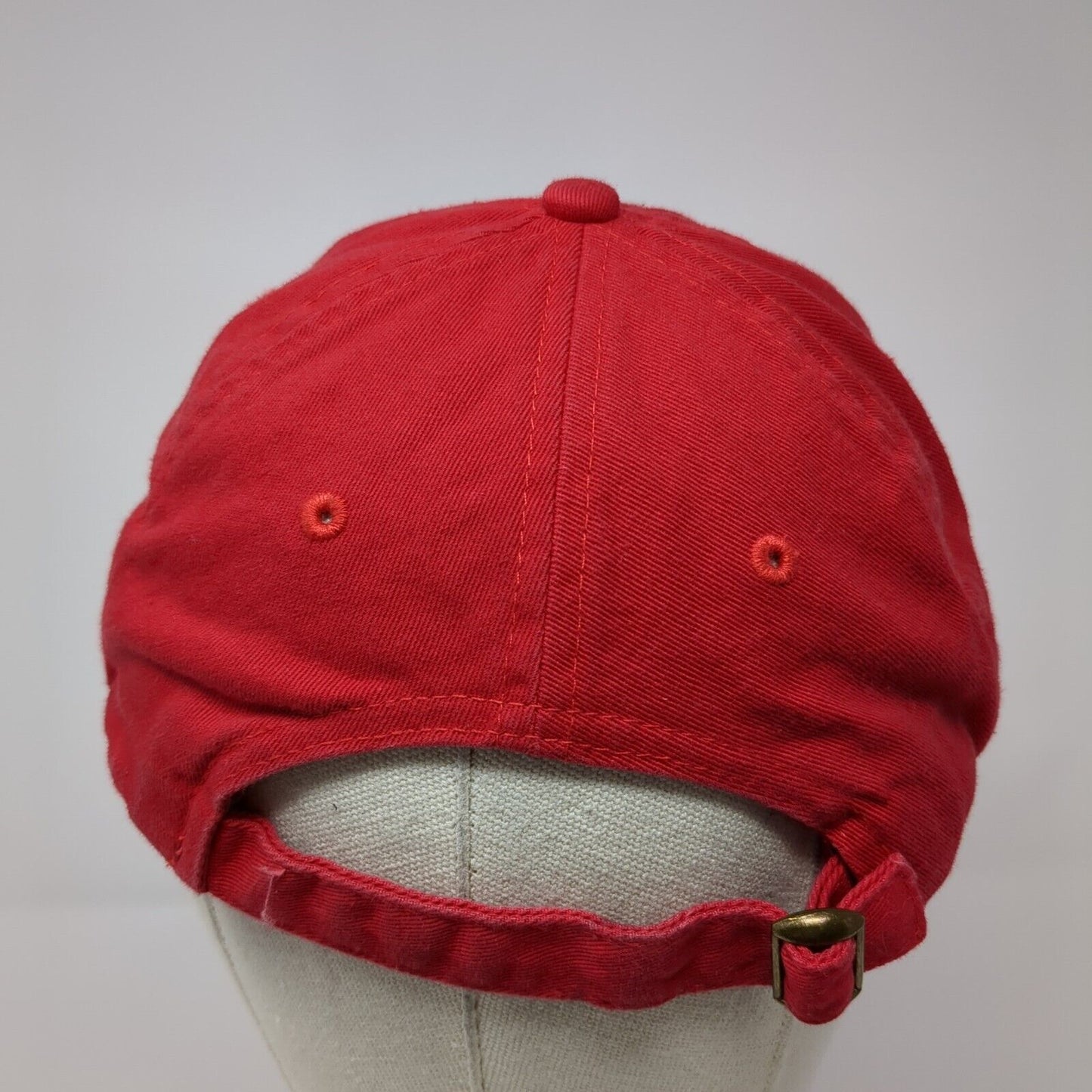 Boise Slideback Hat Red One Size Adjustable Embroidered Vented Holes 6 Panel