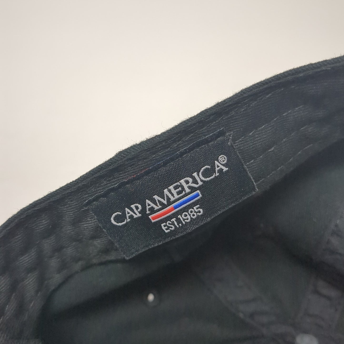 BOI Hoopla Slideback Hat Black One Size Embroidered 6 Panel Cap America