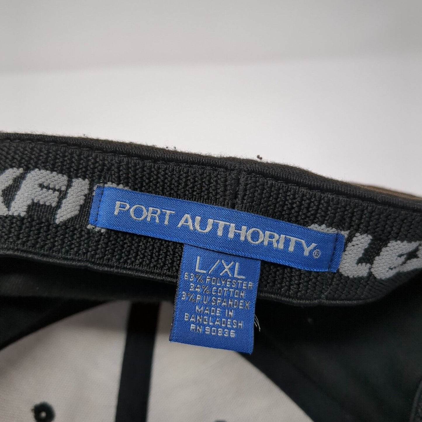 Bulldog Football Fitted Hat Black L/XL Flexfit Embroidered Port Authority