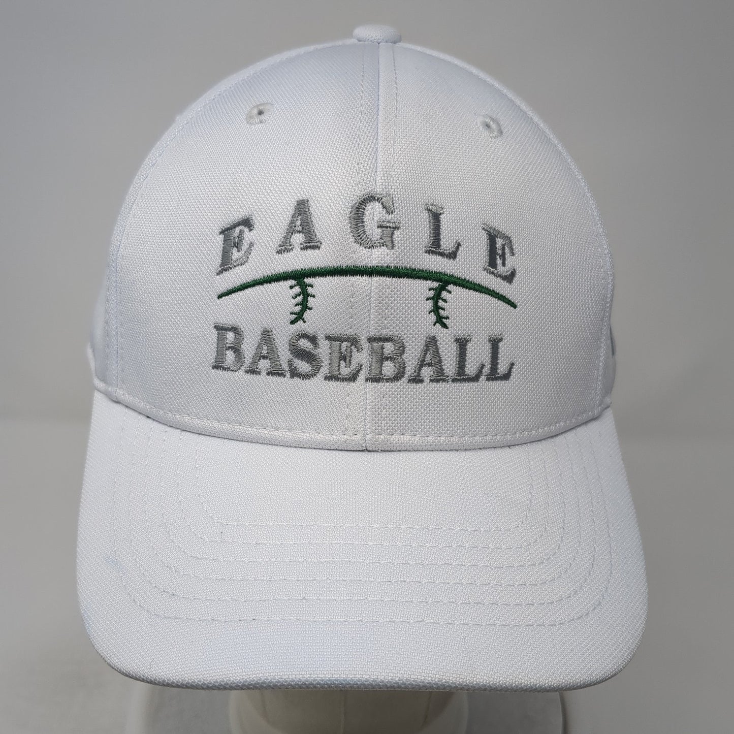 Eagle Baseball Strapback Hat White One Size Adjustable Solid Fanthread