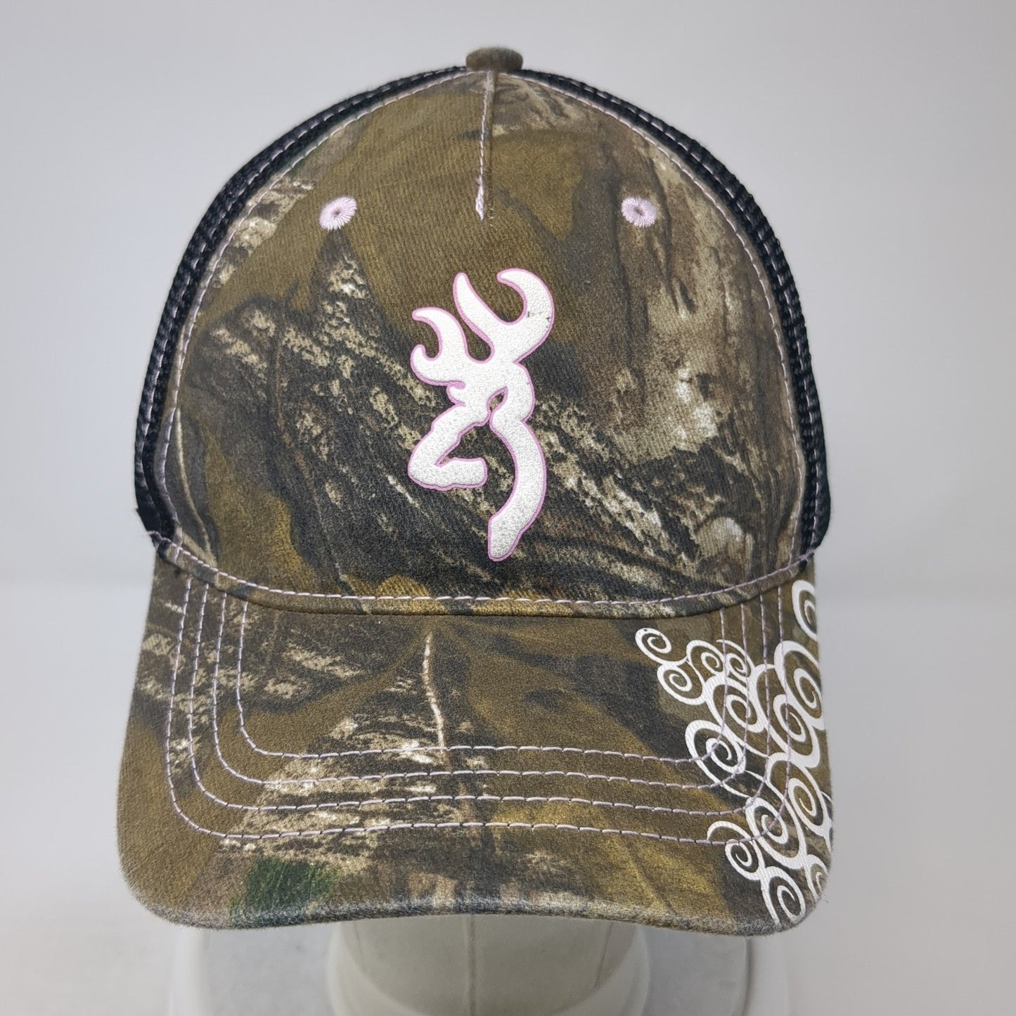 Browning Strapback Baseball Cap Multicolor One Size Adjustable Camo Mesh Back