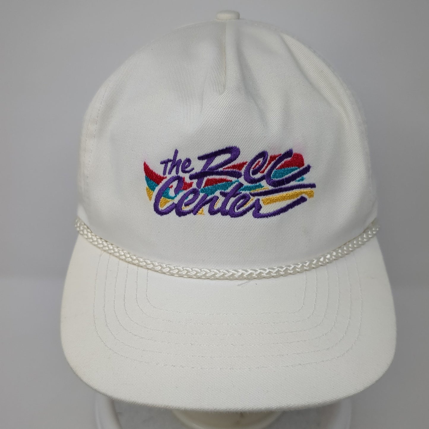 The Rec Center Strapback Rope Hat White One Size Solid Adjustable Otto