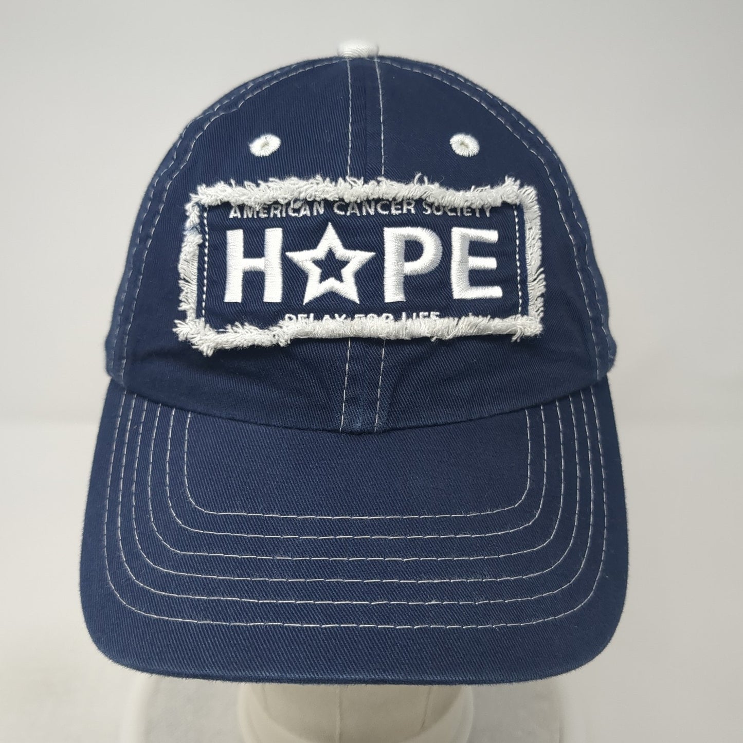 American Cancer Society Hope Strapback Hat Blue One Size Adjustable