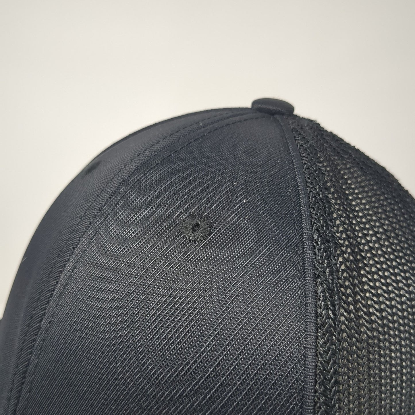 BBA 80 Fitted Trucker Hat Black 7 3/8 Embroidered Mesh Back Pacific Headwear