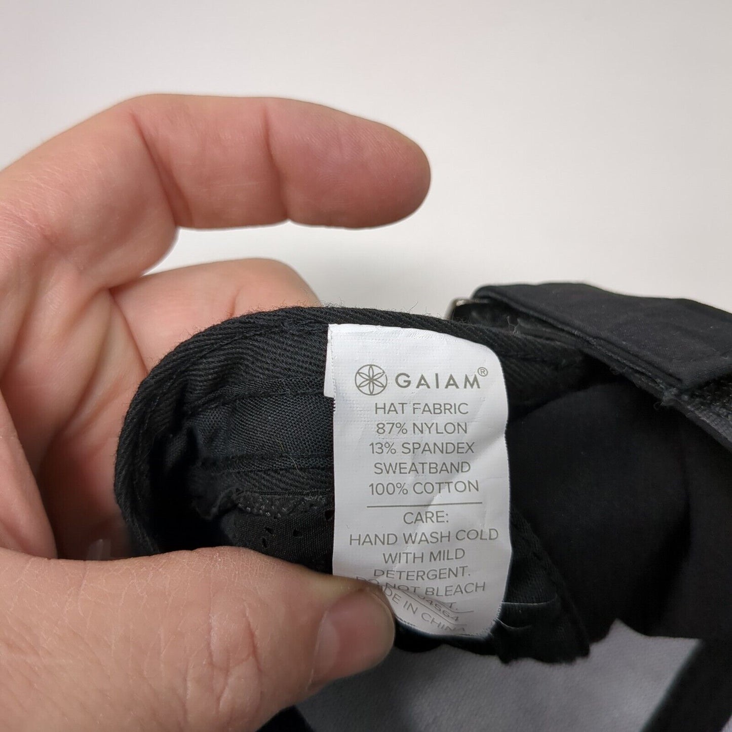 Gaiam Strapback Hat Black OSFA Adjustable Solid 6 Panel Perforated