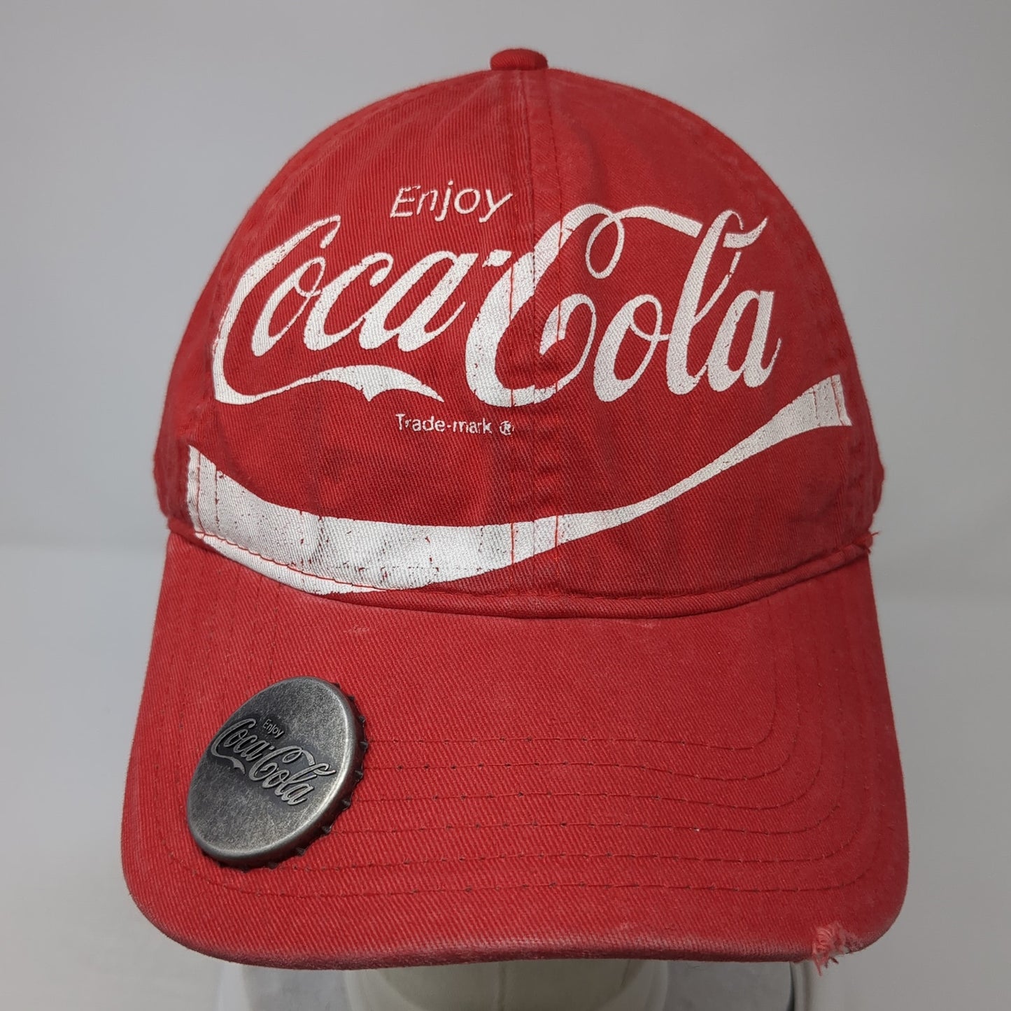 Enjoy Coca-Cola Strapback Hat Red One Size Adjustable Bottle Opener