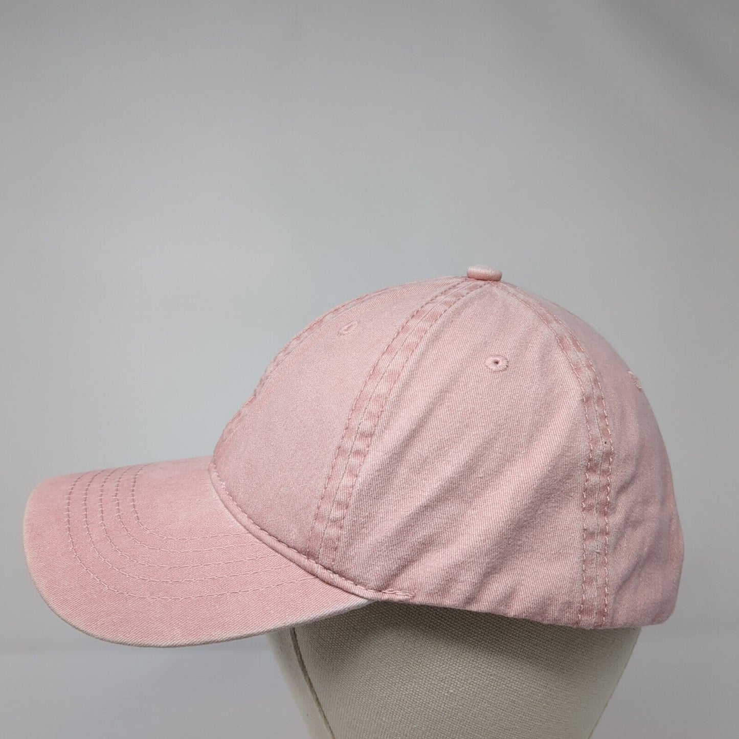 Unbranded Slideback Hat Pink One Size Adjustable Vented Holes 6 Panel Blank