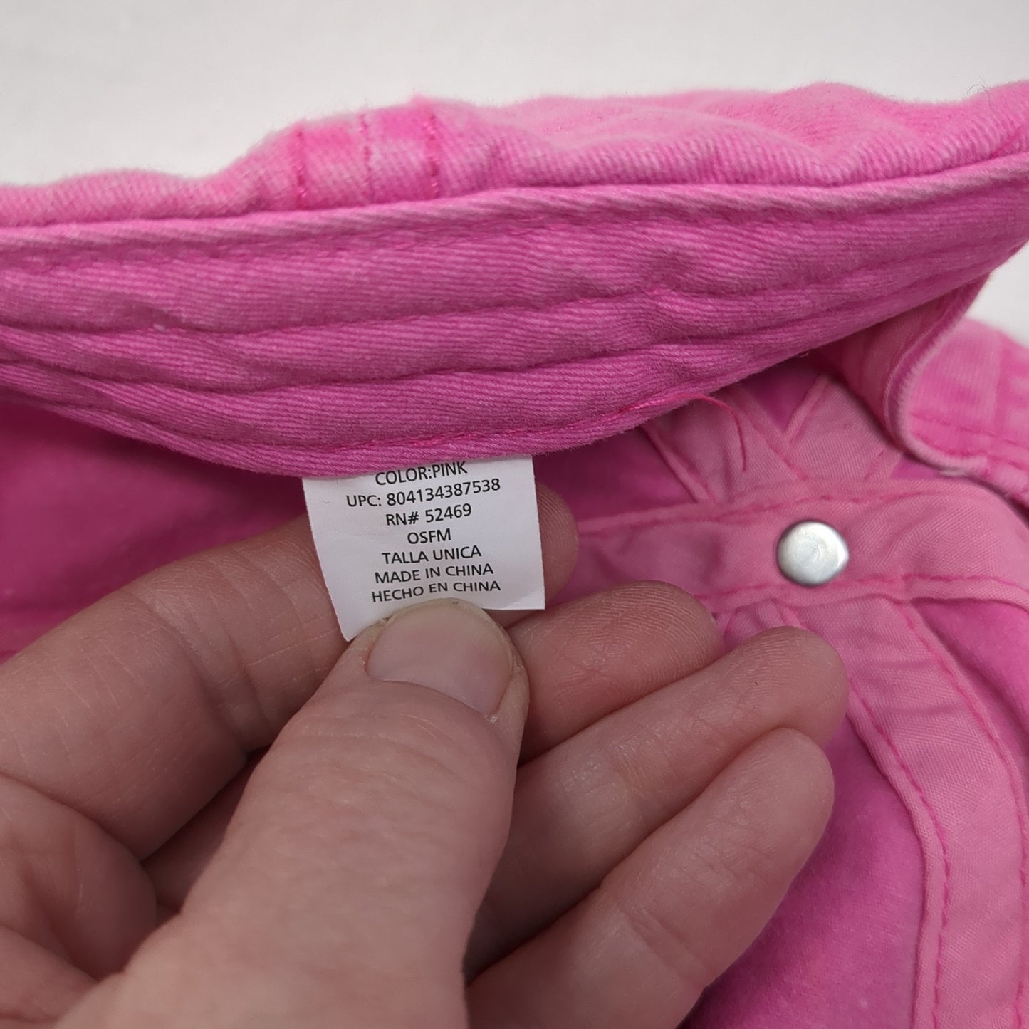 Unbranded Slideback Hat Solid Pink One Size Adjustable Blank Outdoor