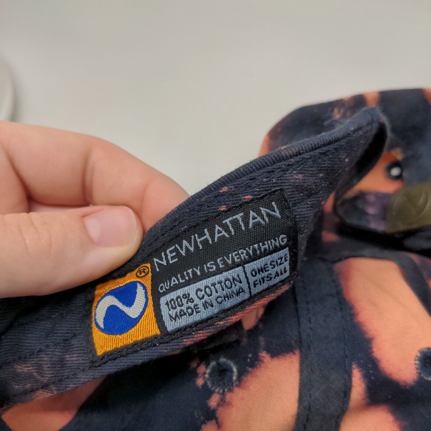 Newhattan Slideback Hat Multicolor OSFA Patch Adjustable Tie Dye Pinup Lady