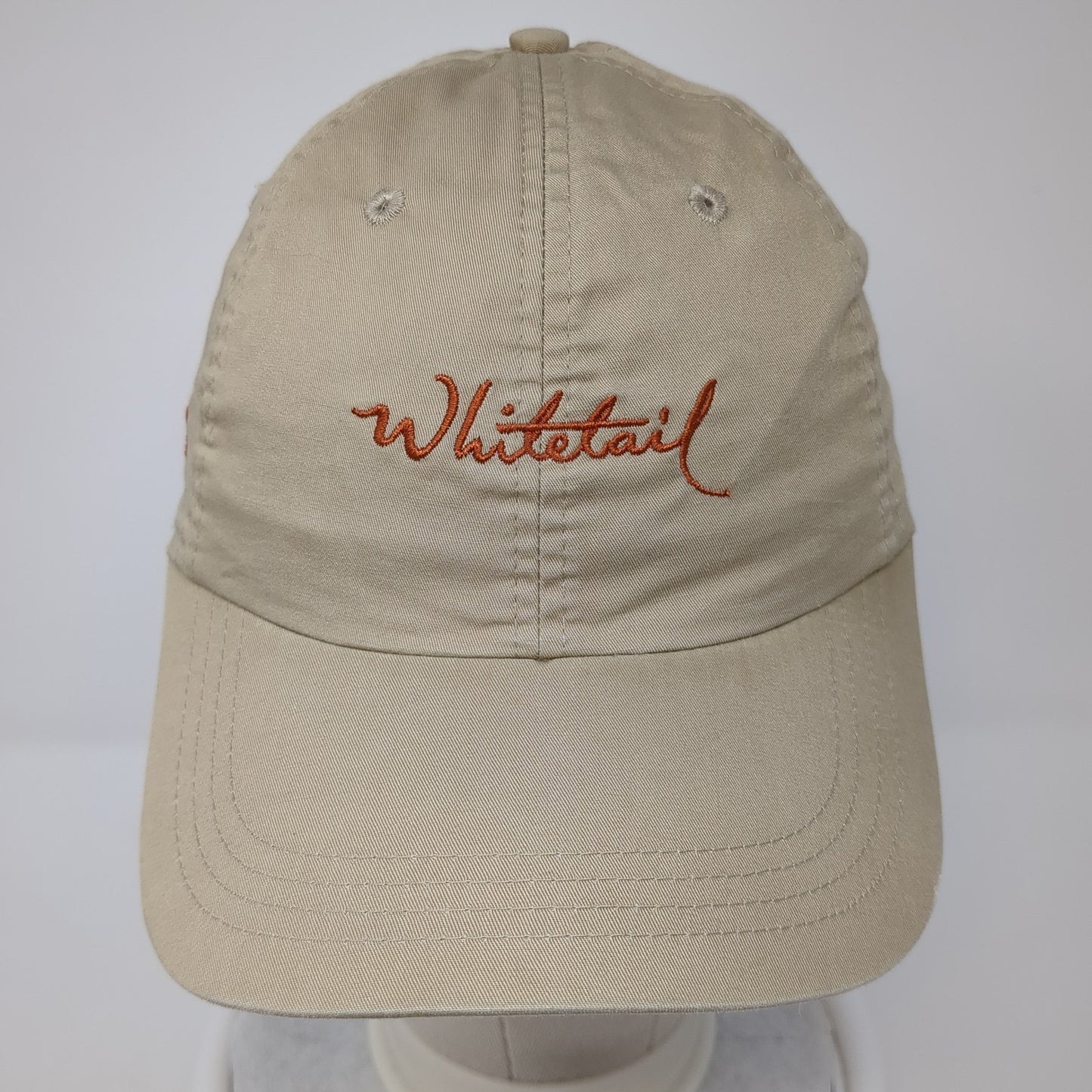 Whitetail Strapback Hat Brown One Size Embroidered Ahead Lightweight