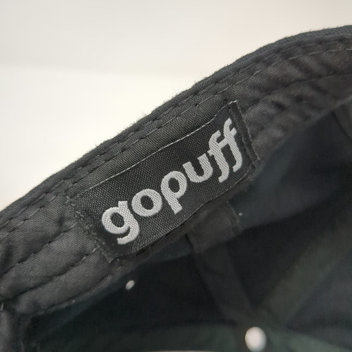 Gopuff Baseball Cap Black White One Size Slideback Embroidered Logo 6 Panel Hat