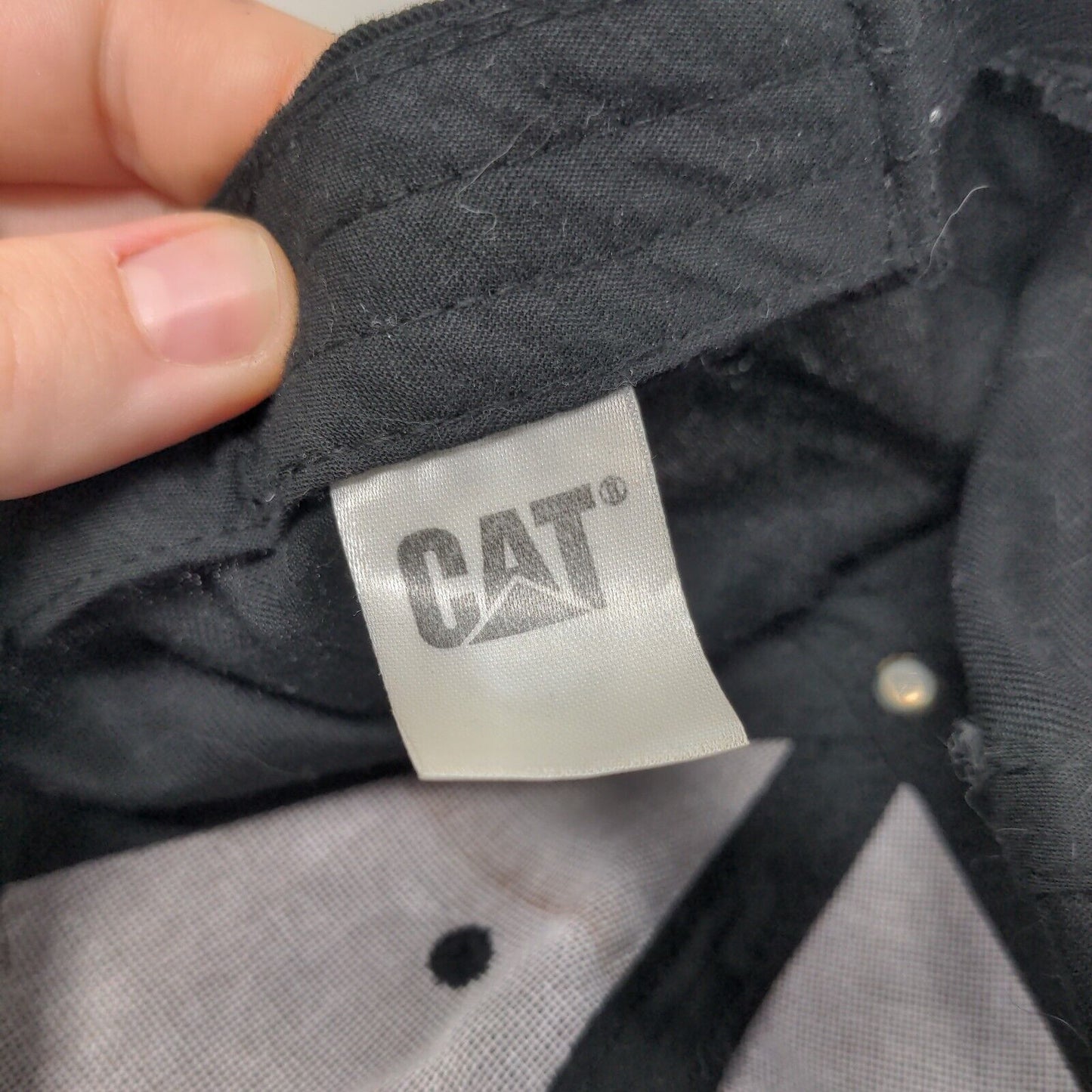 CAT Slideback Hat Black One Size Adjustable Embroidered Vent Holes