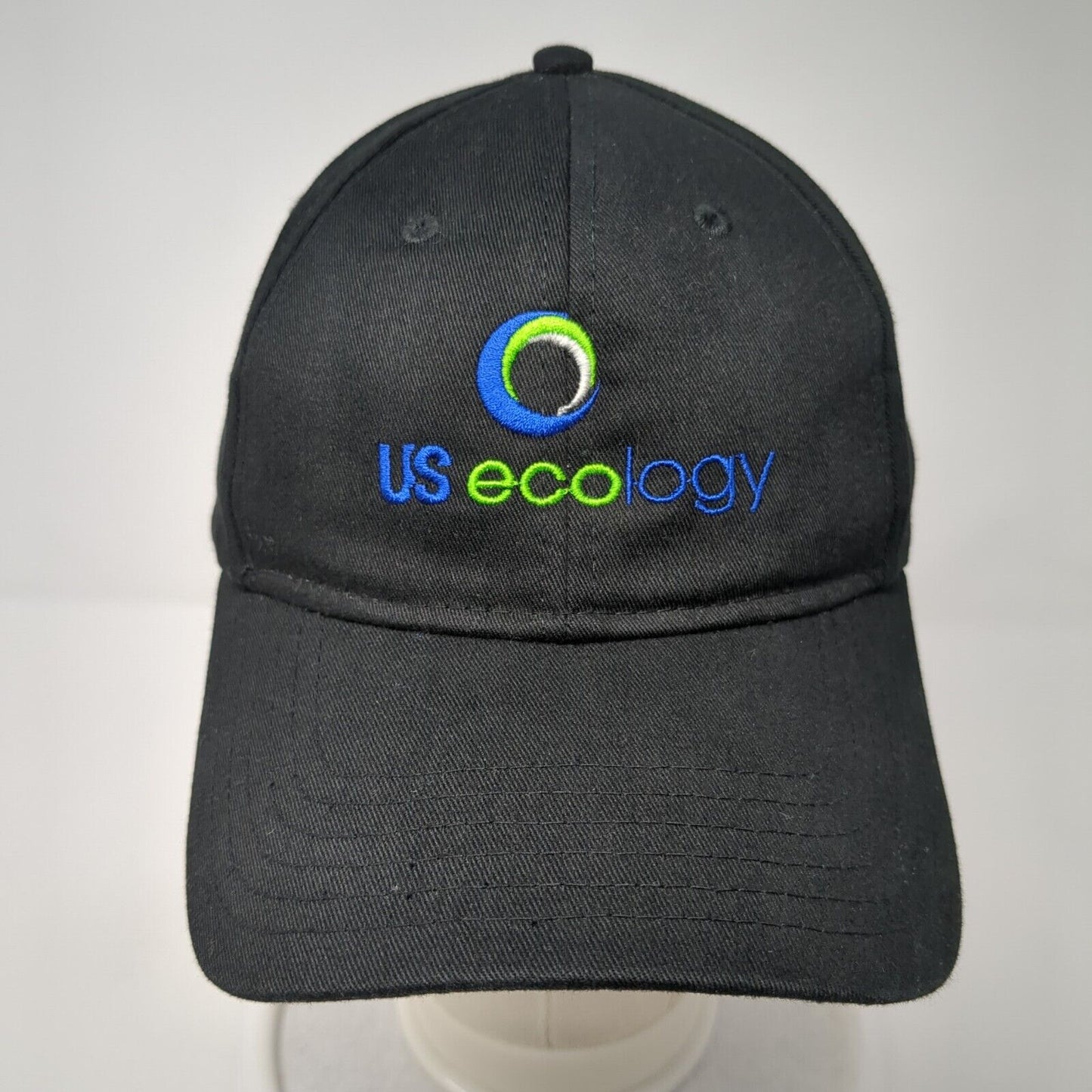US Ecology Slideback Hat Black One Size Adjustable Embroidered 6 Panel Otto