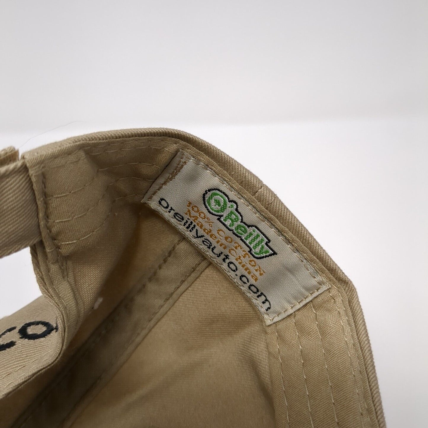 O'Reilly Auto Parts Strapback Hat Tan One Size Adjustable Embroidered Cotton