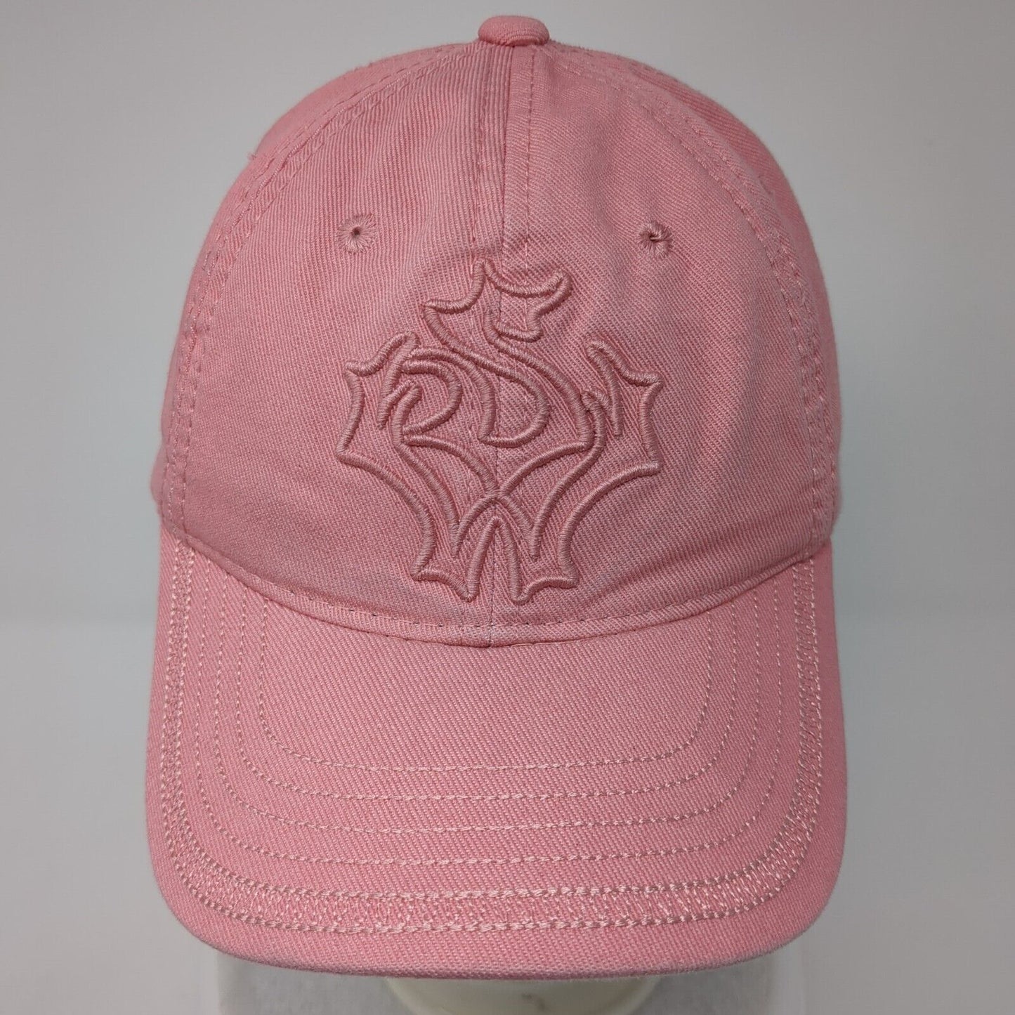 Unbranded Women's Strapback Hat Pink One Size Embroidered Logo 6 Panel