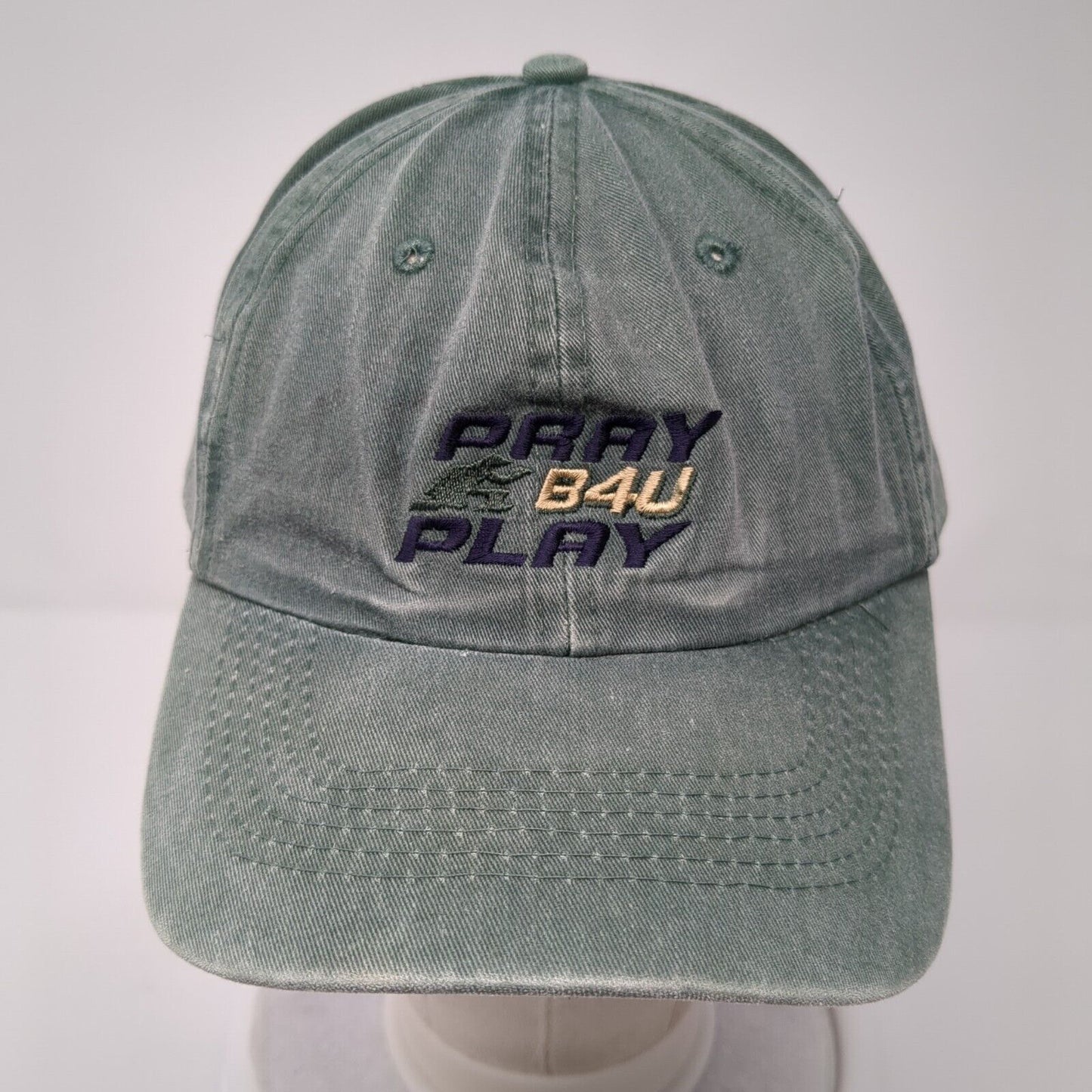 Pray B4U Play Slideback Hat Green One Size Embroidered Port Authority