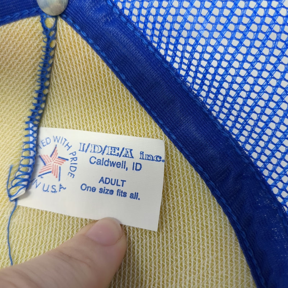 I/D/E/A inc. Executone Telephones Trucker Hat Blue Snapback Mesh Back Vintage