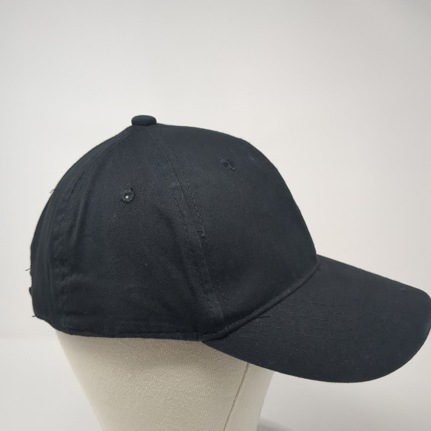 George Strapback Hat Black One Size Adjustable Vent Holes Blank Outdoor