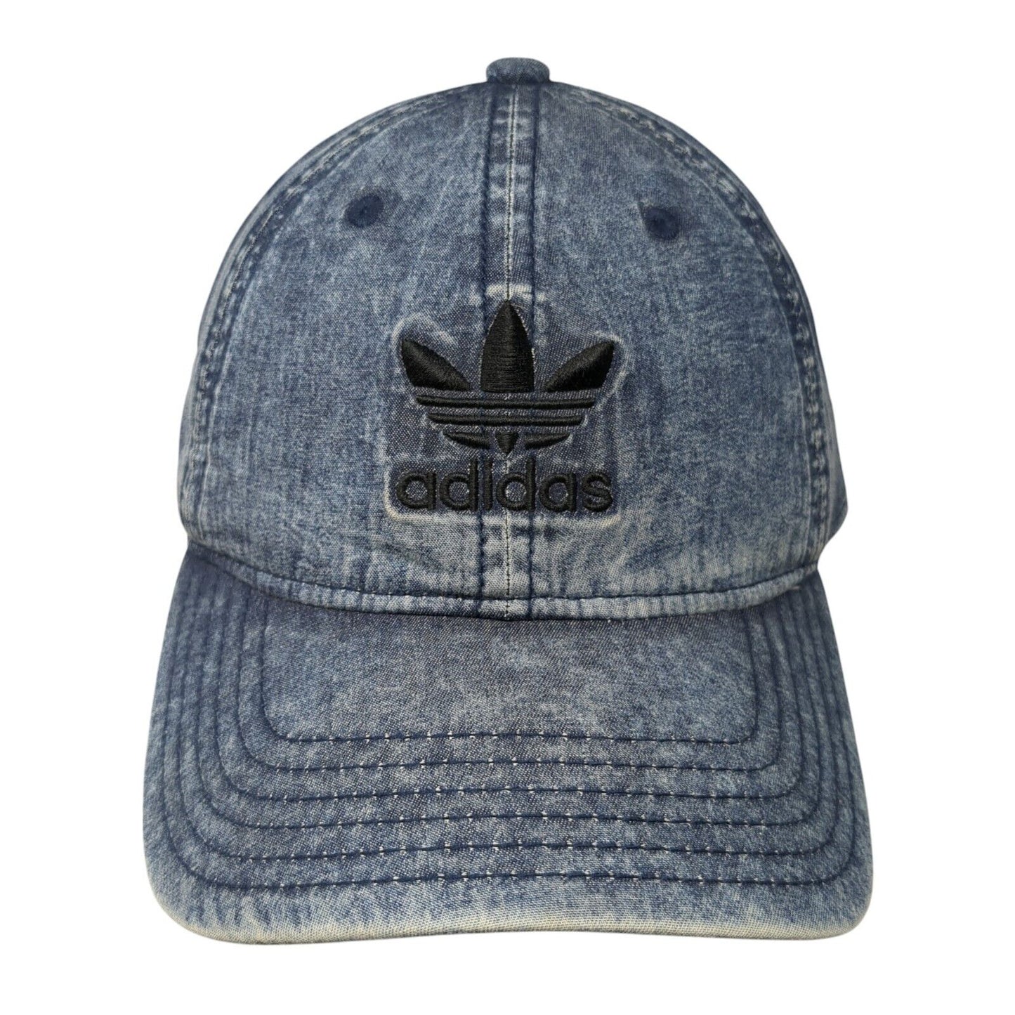 Adidas Trefoil Slideback Hat Blue One Size Adjustable Embroidered Denim
