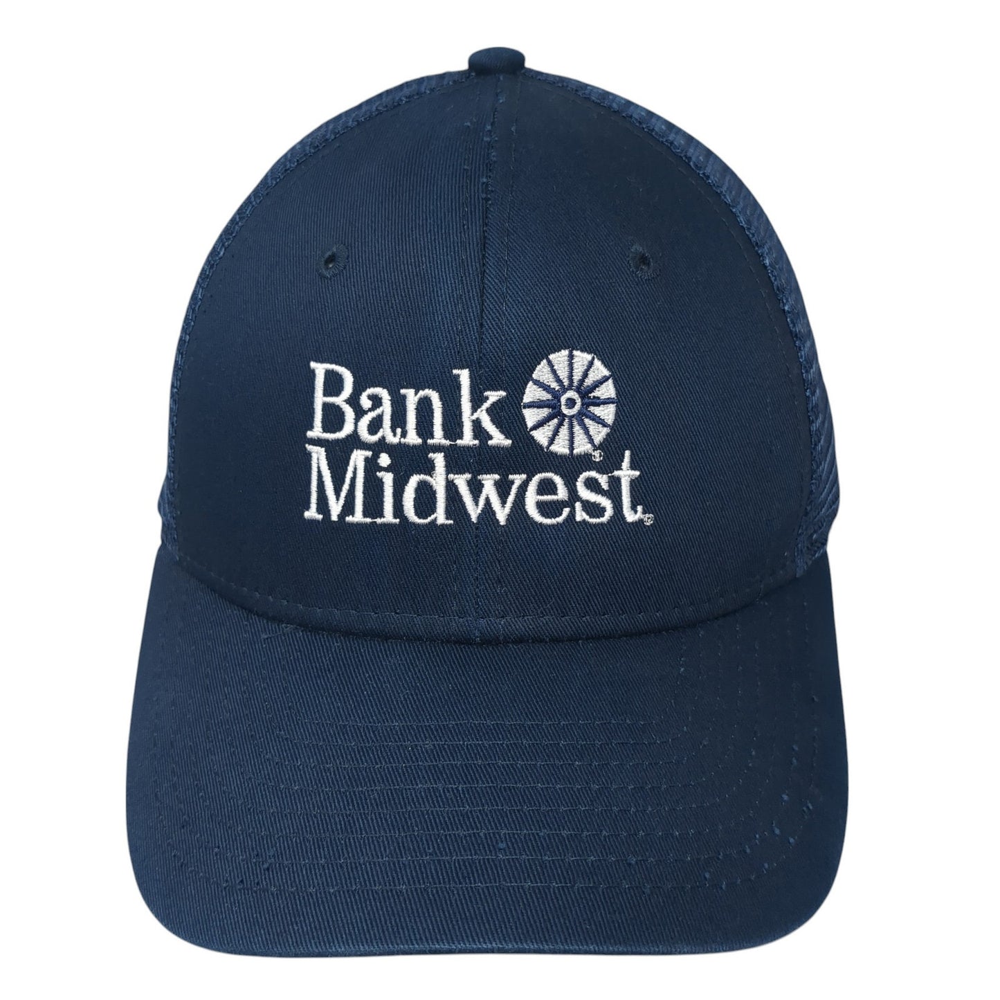 Bank Midwest Snapback Trucker Hat Blue One Size Mesh Back Adjustable