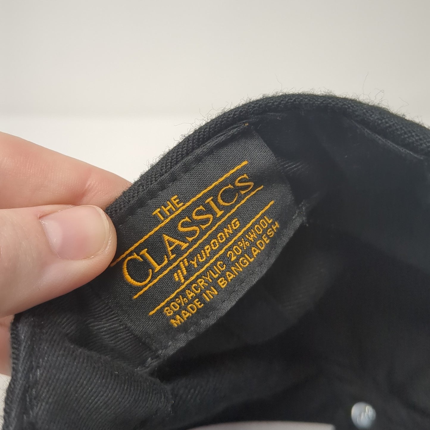 The Classics Yupoong Snapback Hat Black One Size Adjustable Lightweight Blank
