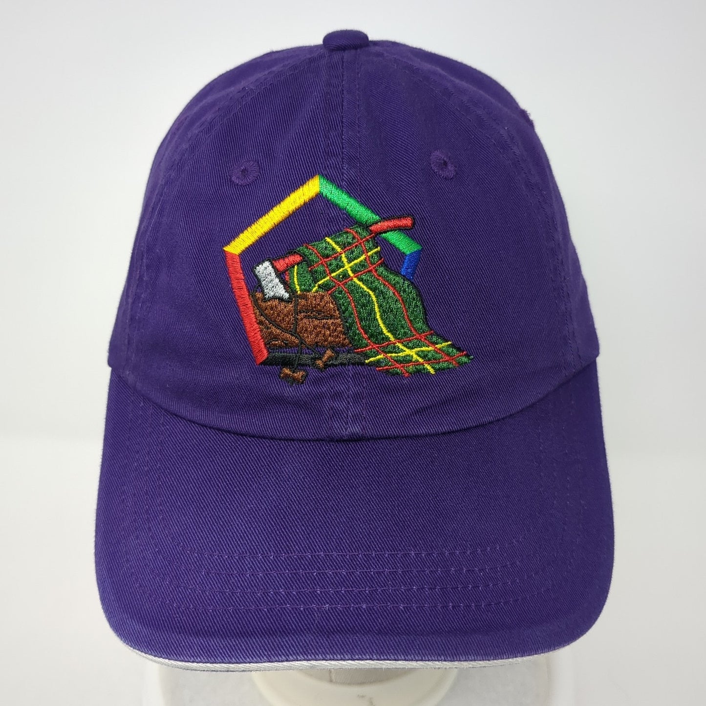 Port Authority Strapback Hat Purple One Size Embroidered Adjustable
