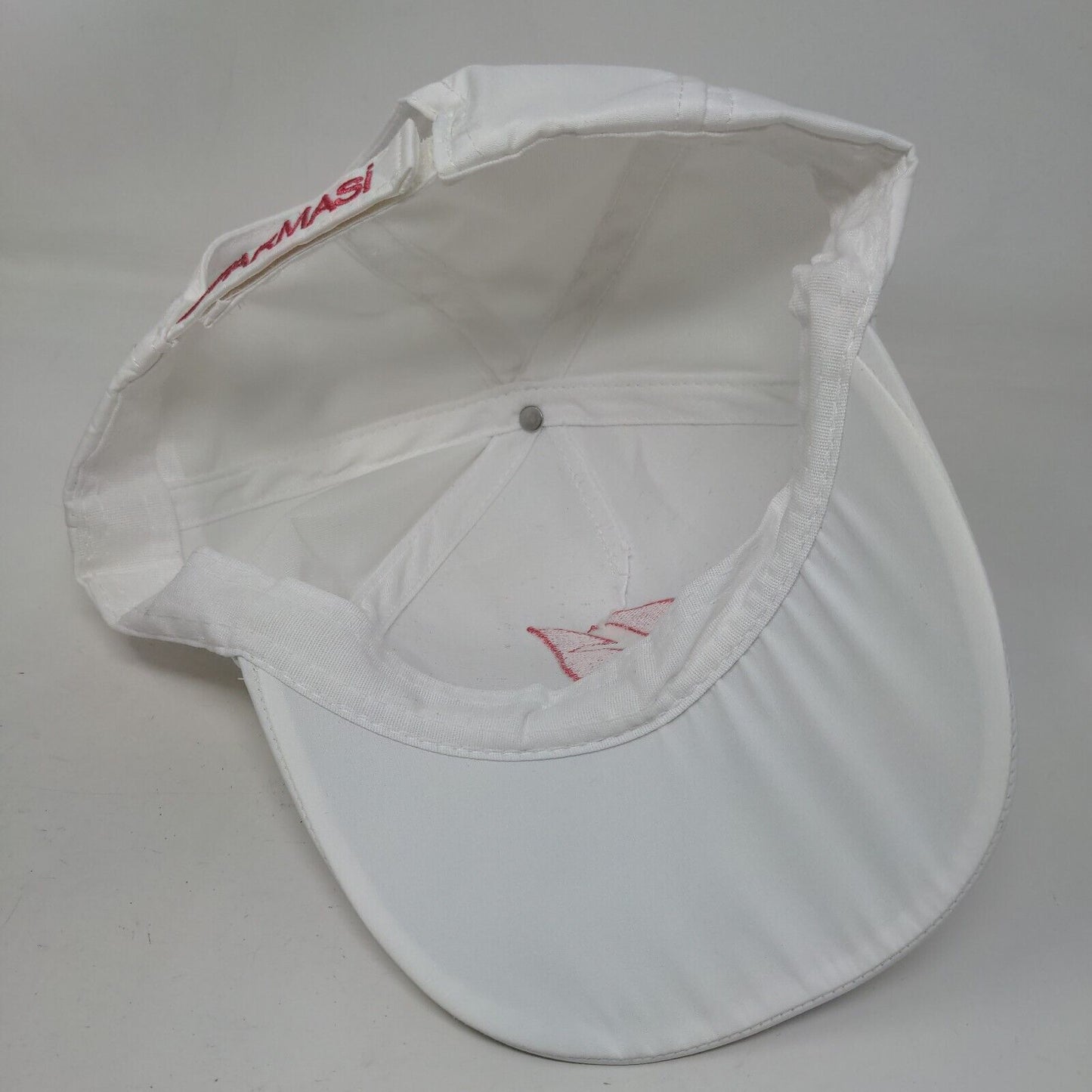 Farmasi Strapback Hat White One Size Solid Embroidered Adjustable