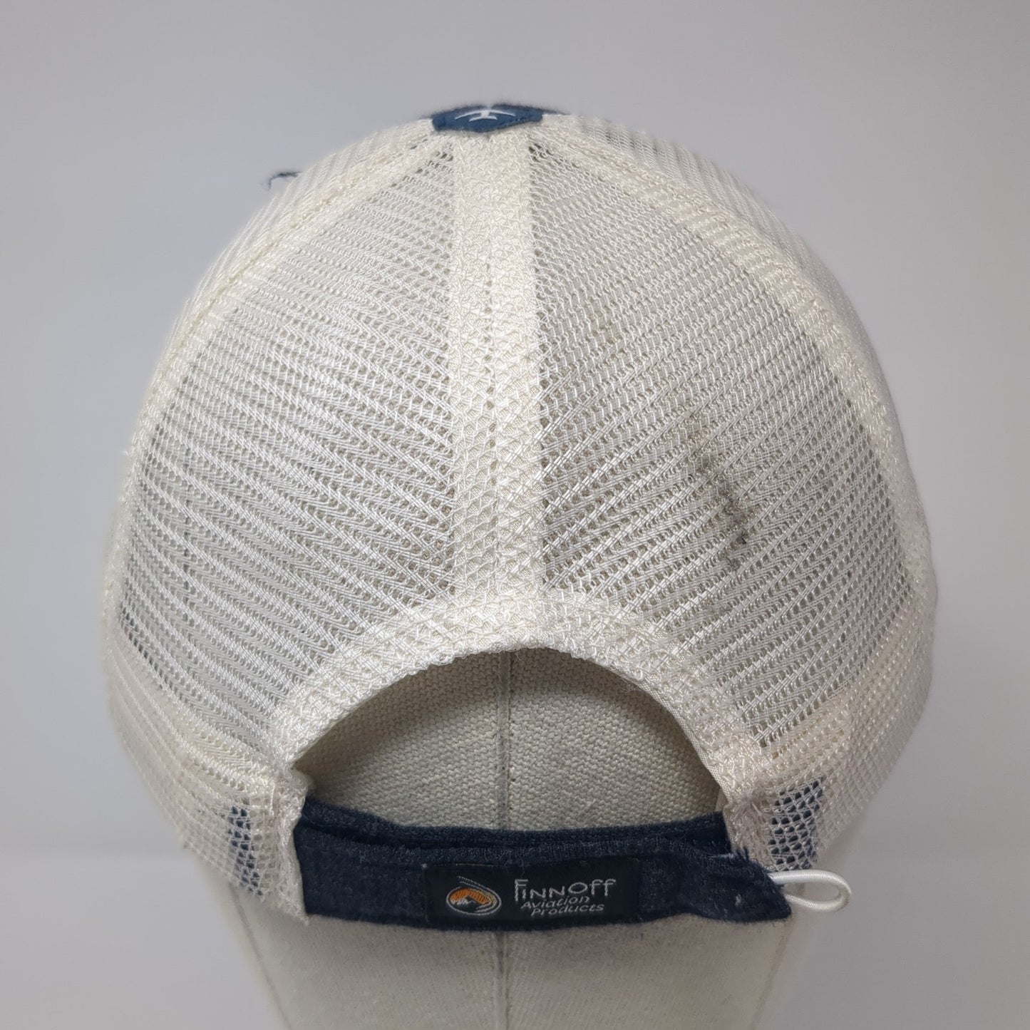 USA Flag Patch Strapback Trucker Hat Blue One Size Mesh Back Flyboy