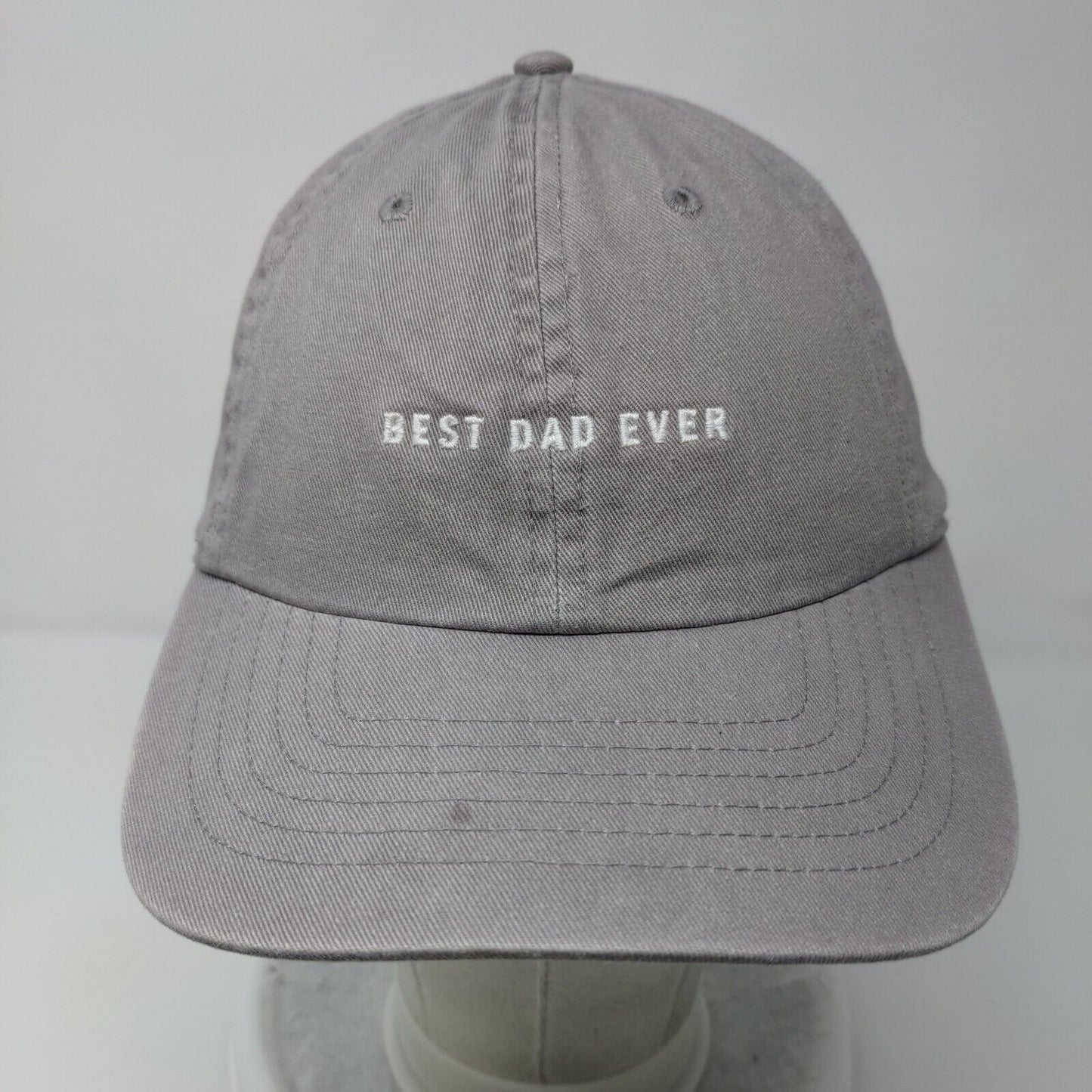 Best Dad Ever Slideback Hat Gray One Size Adjustable Embroidered Wembley Cotton