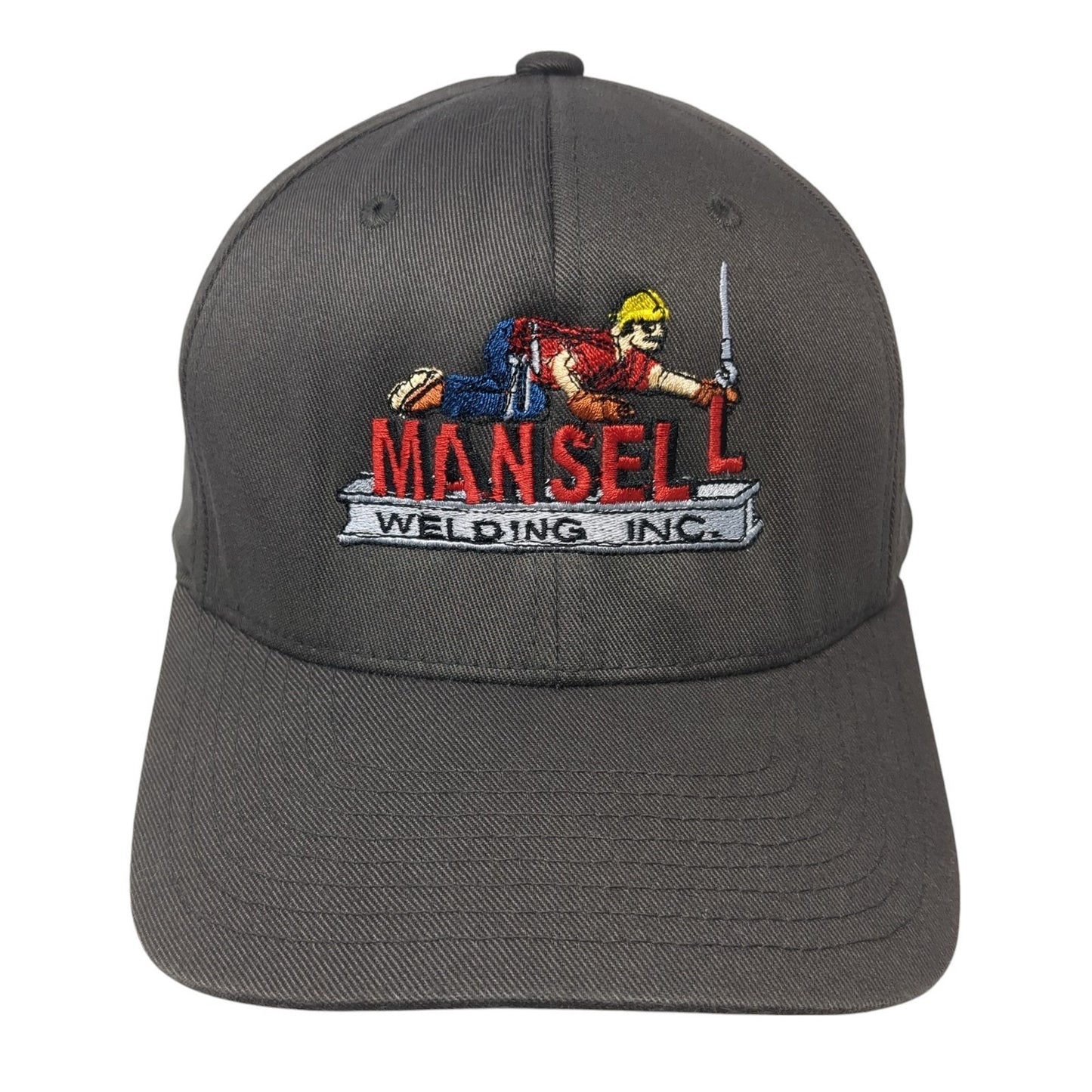 Mansell Welding Inc. Fitted Hat Gray XL Embroidered Flexfit Yupoong