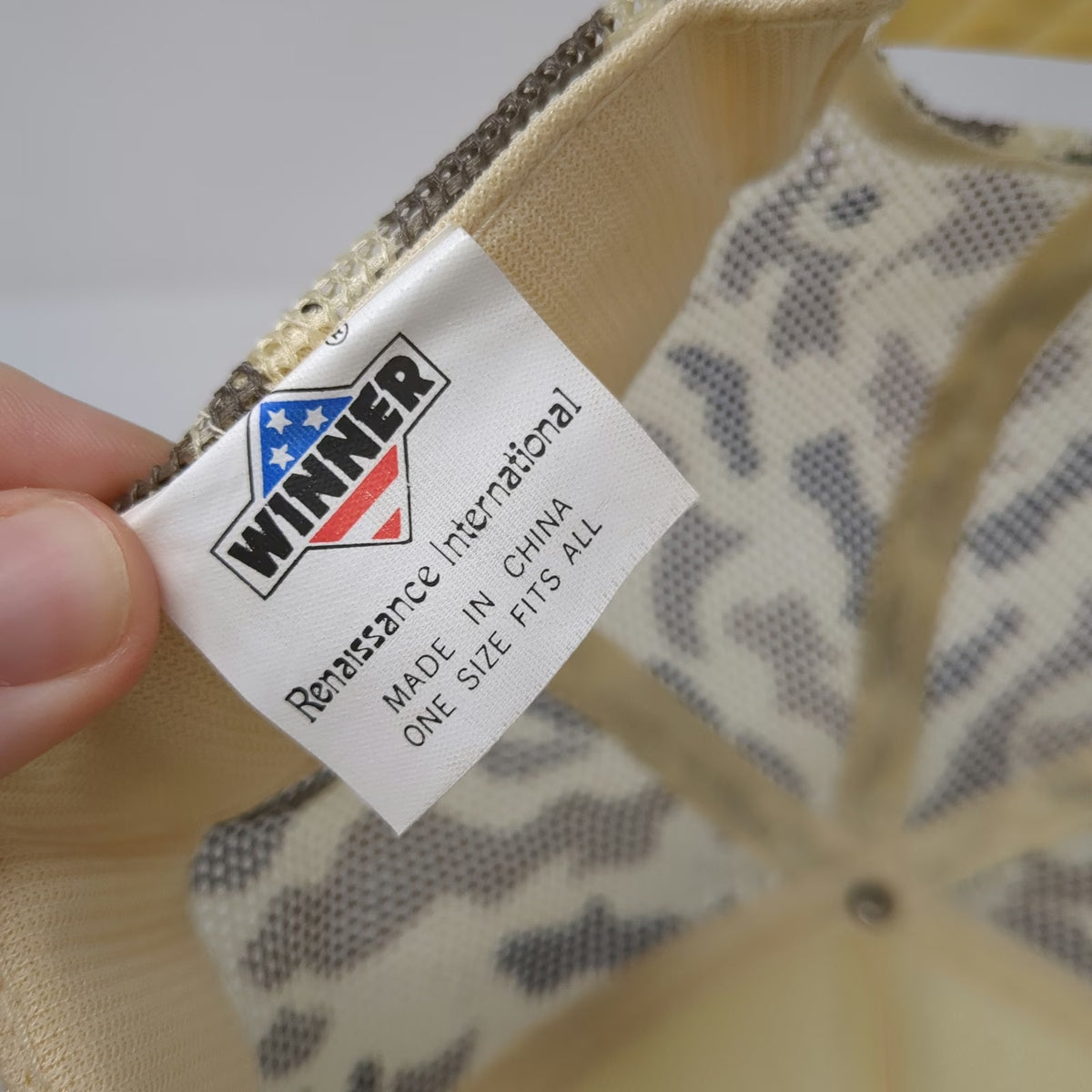 Winner Superdeck Duck Camo Beige Brown Trucker Hat One Size Mesh Rope Snapback