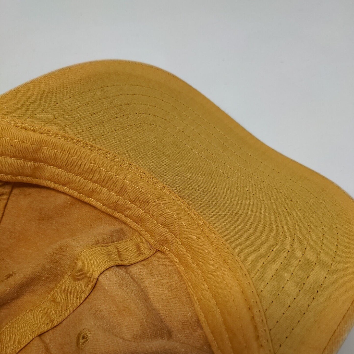 Unbranded Strapback Hat Orangish-Tan One Size Vented Holes 6 Panel Blank