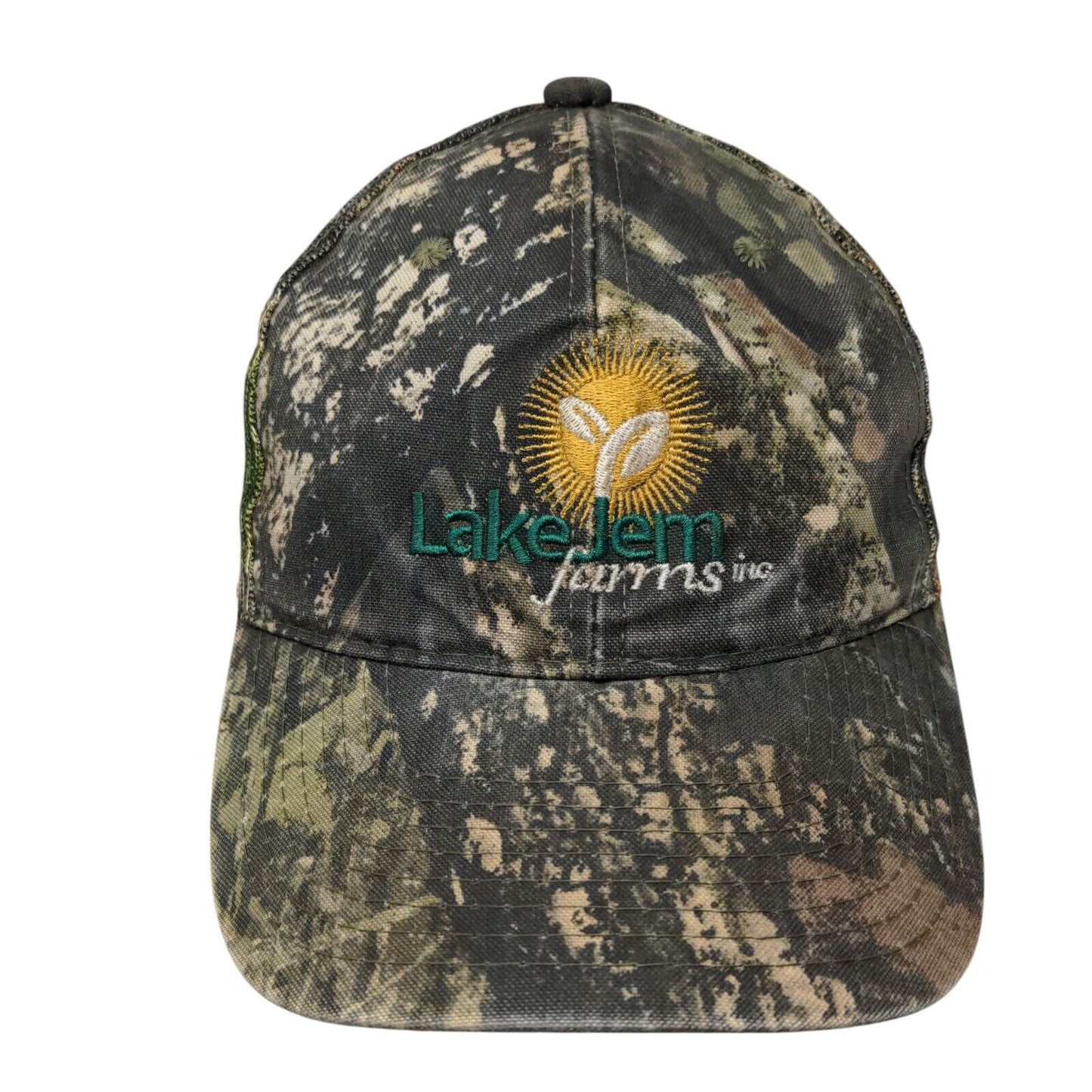 Lake Jem Farms Strapback Trucker Hat Camo OSFM Embroidered Vitronic