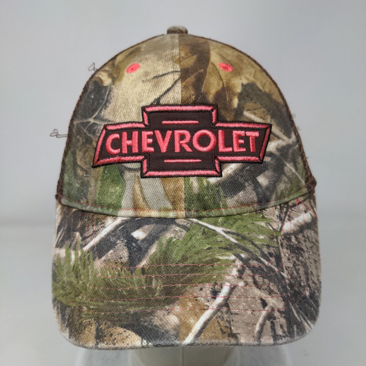 Chevrolet Strapback Mesh Back Trucker Hat Camo OSFM Embroidered